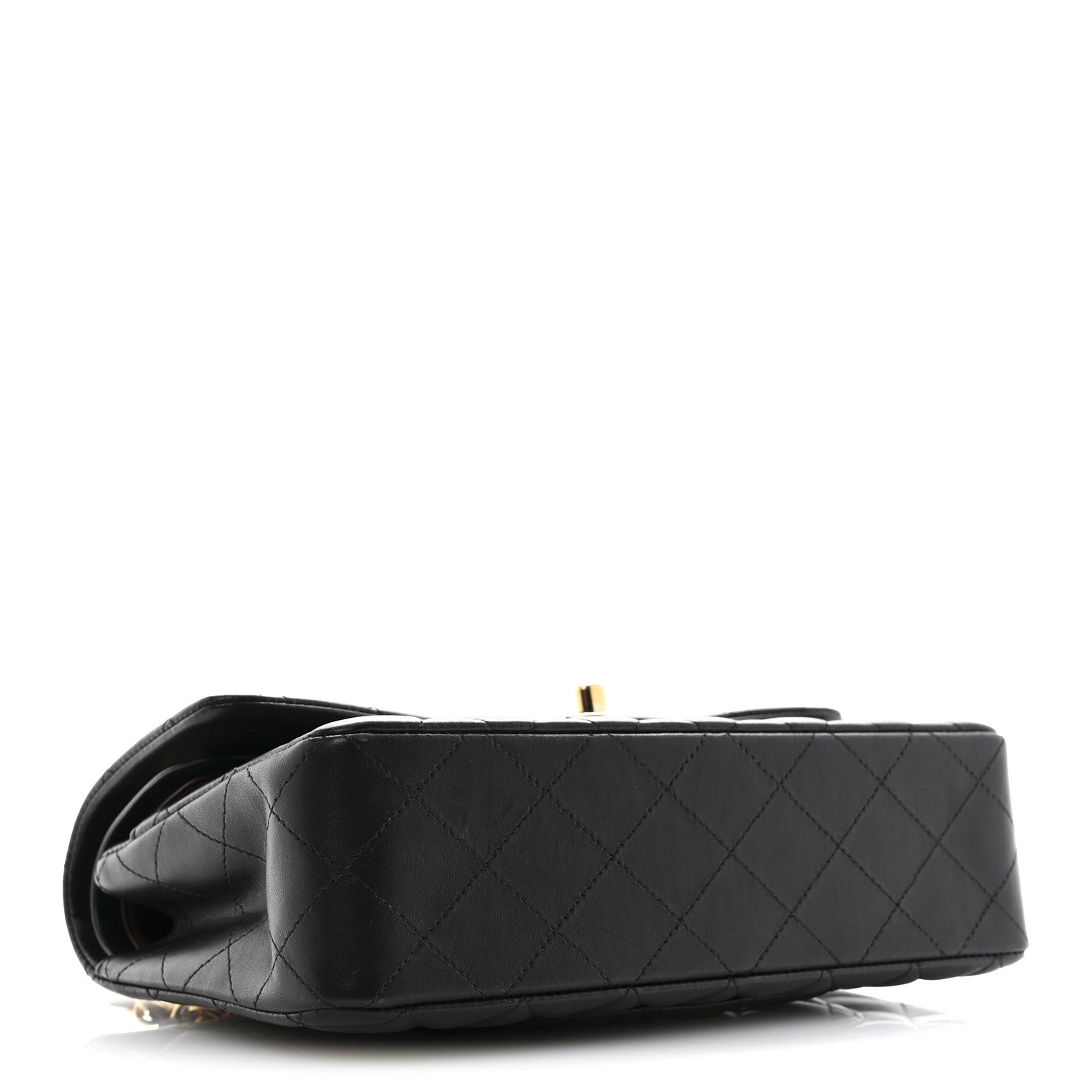 Lambskin Quilted Small Double Flap Black