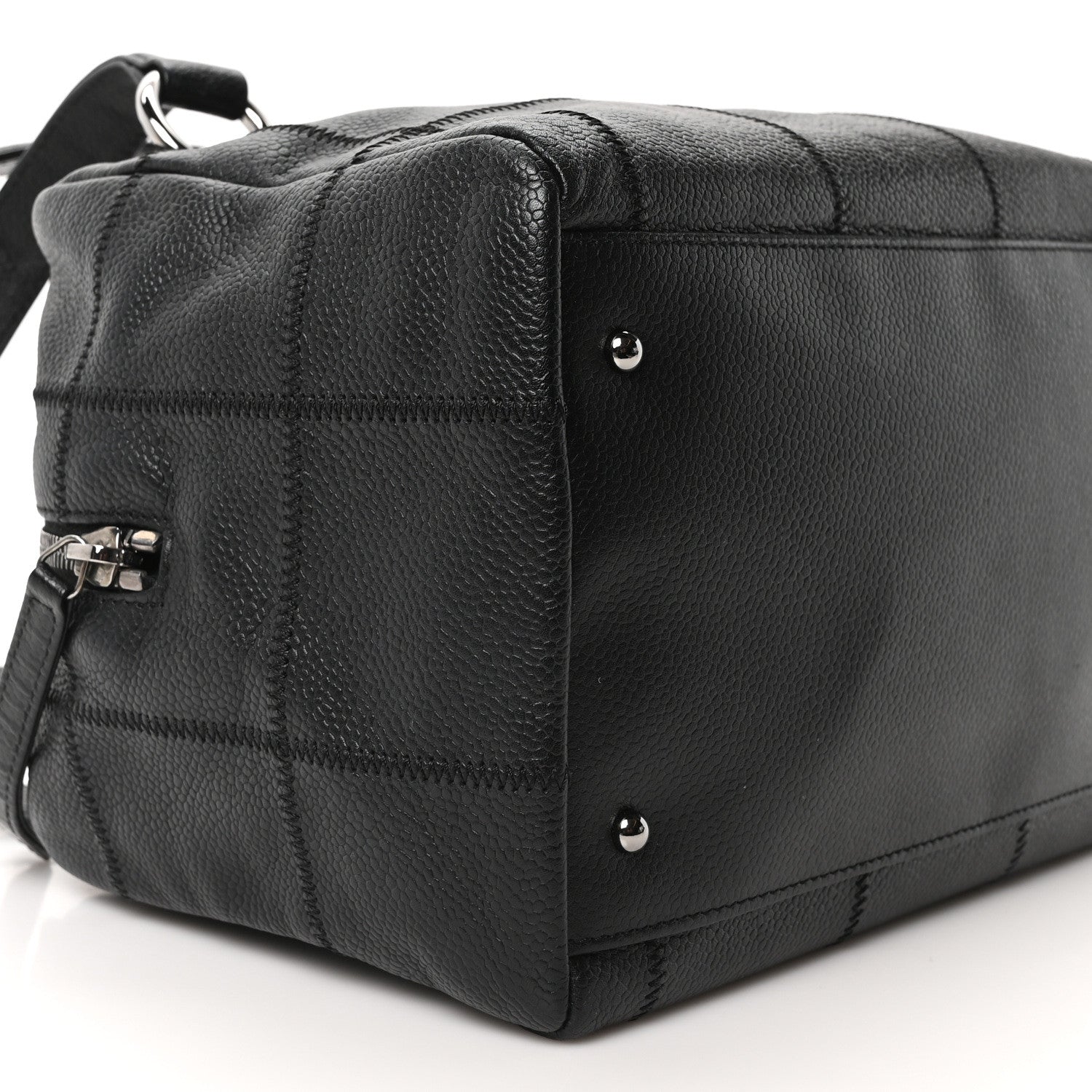 Caviar Square Stitched Bowler Black
