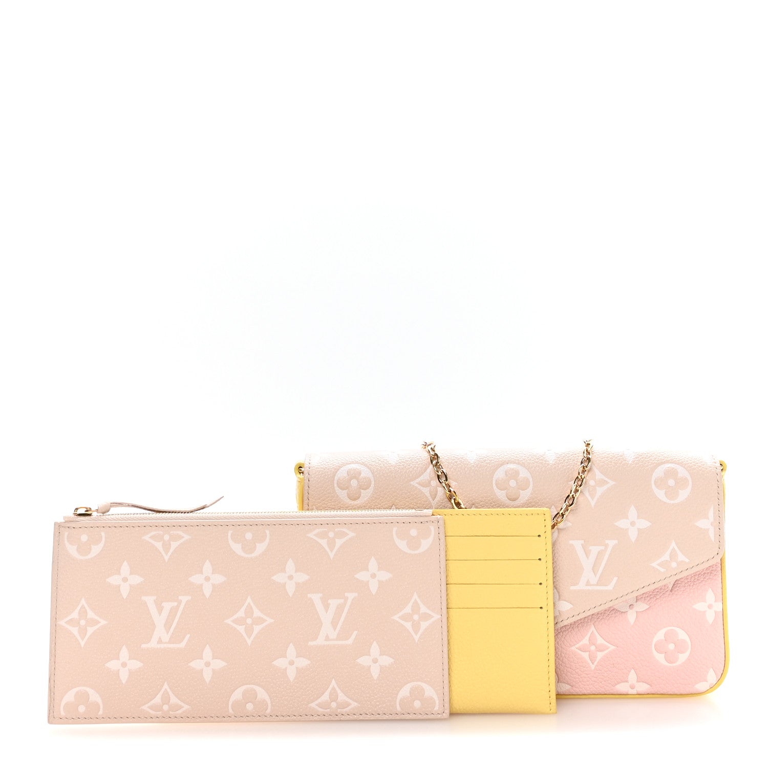 Empreinte Spring in the City Felicie Pochette Chain Wallet Pink Beige Yellow