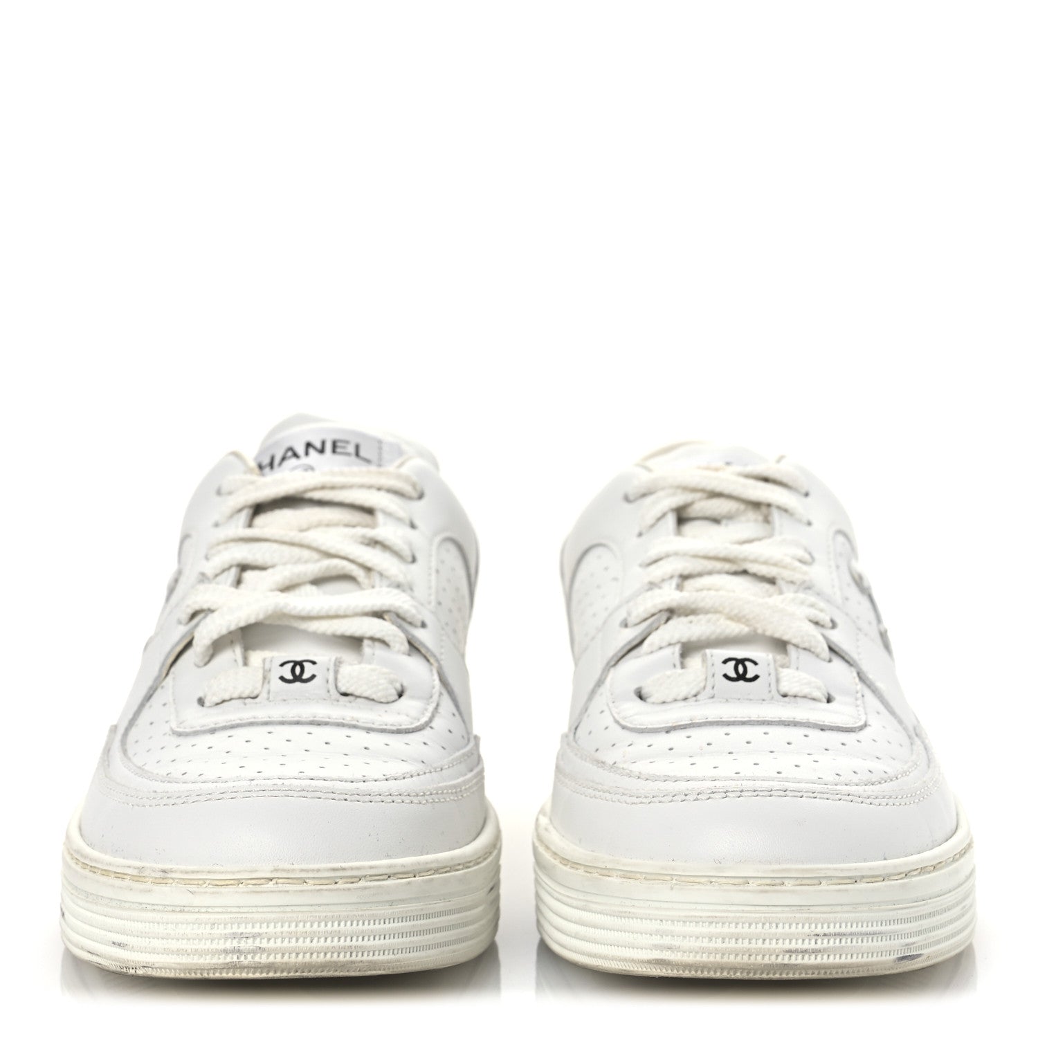 Calfskin Womens CC Sneakers 36.5 White