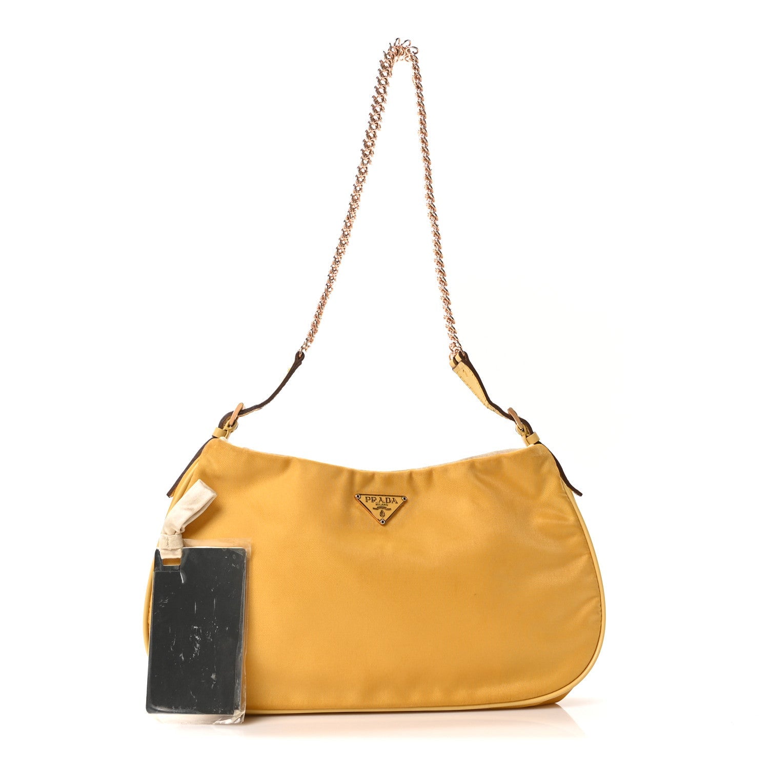 Tessuto Nylon Light Chain Shoulder Bag Yellow