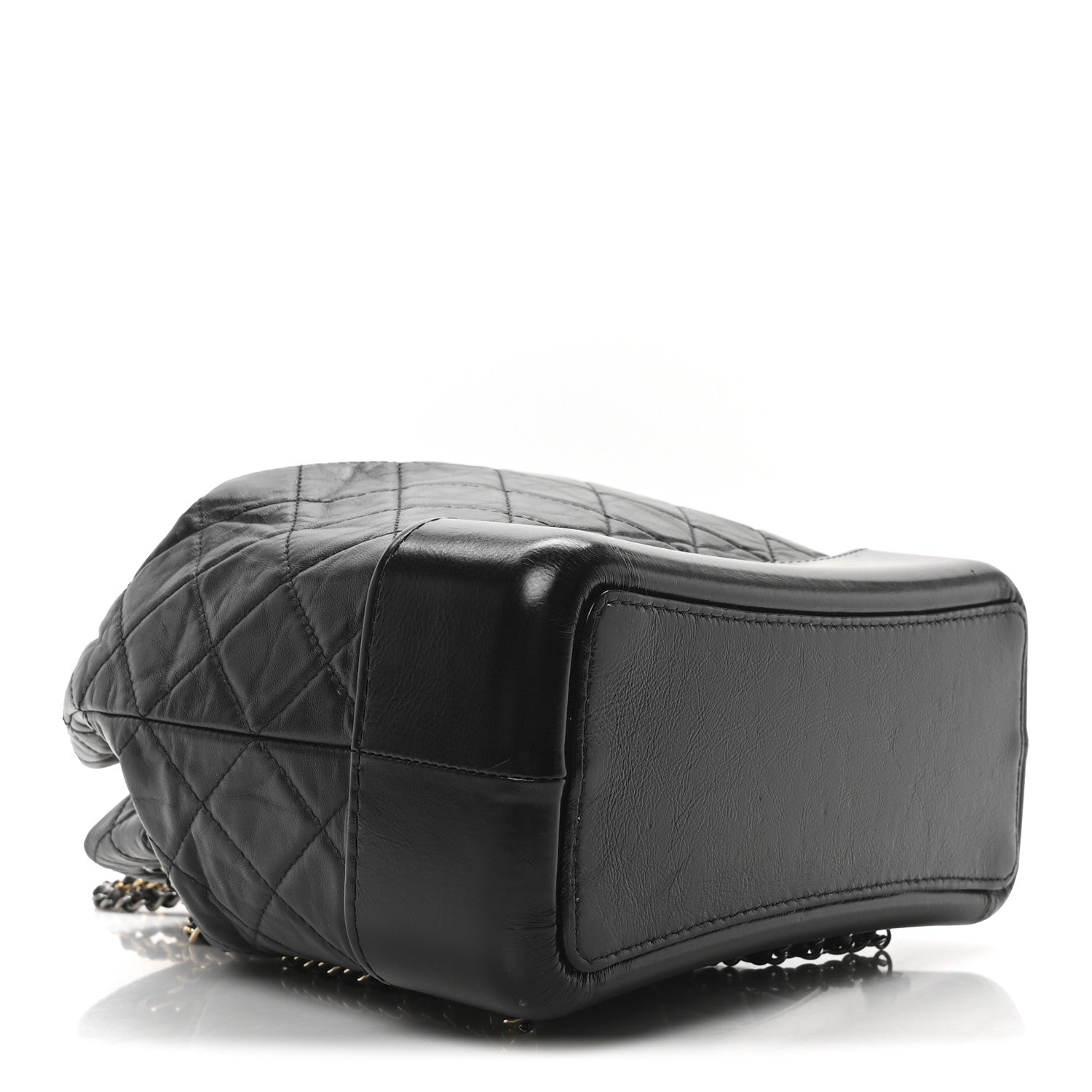 Aged Calfskin Quilted Small Gabrielle Backpack Black