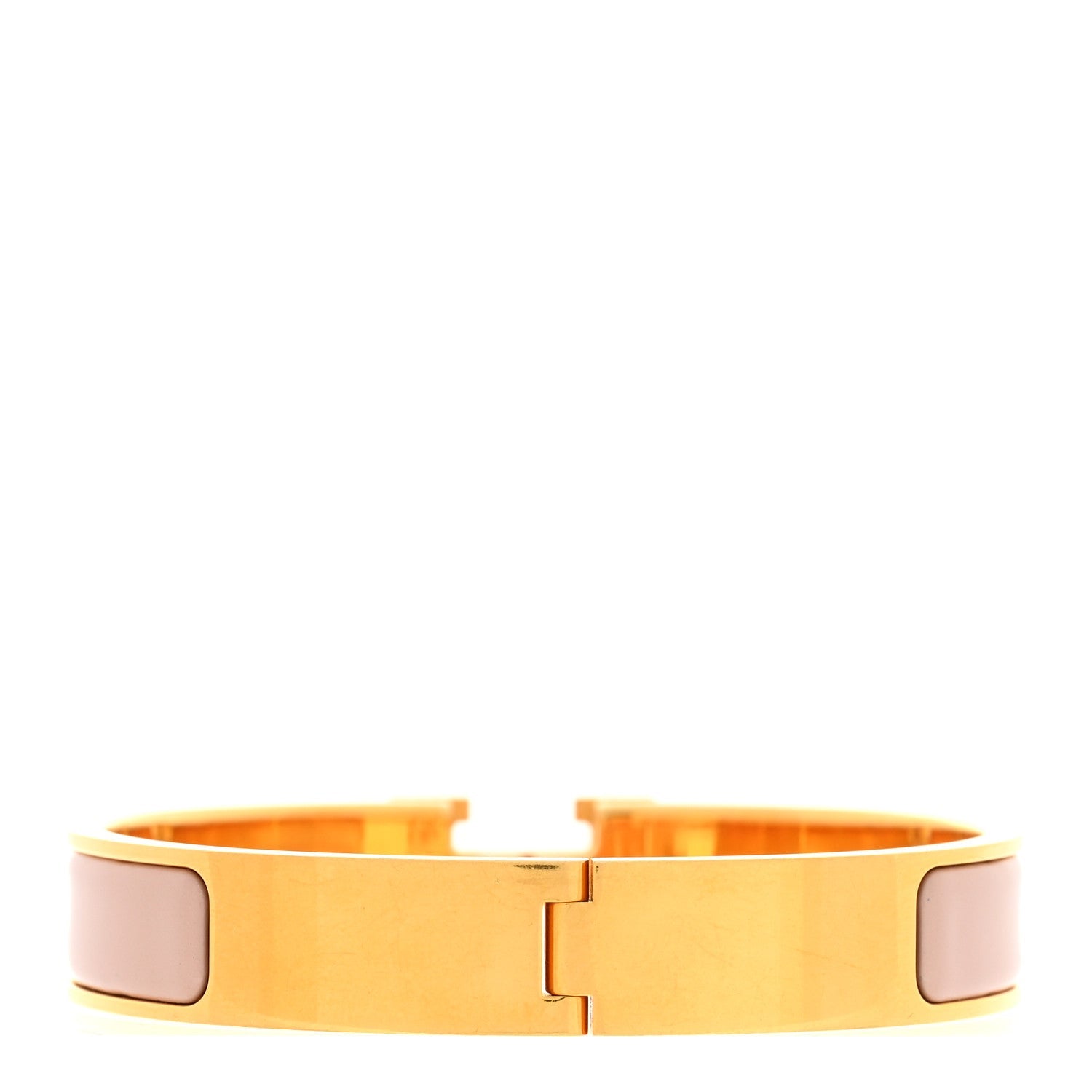 Enamel Narrow Clic Clac H Bracelet GM Marron Glace