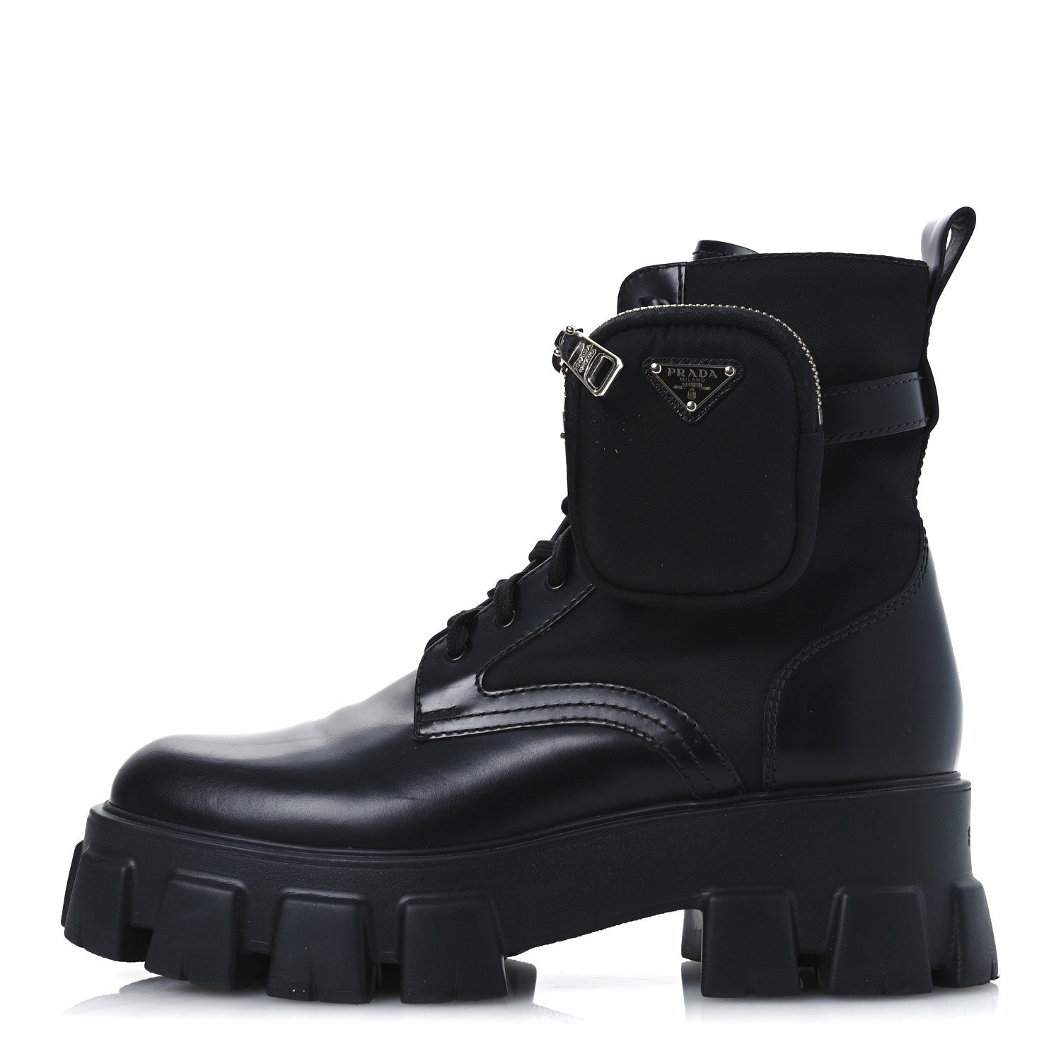 Spazzolato Rois Re-Nylon Metal Triangle Logo Monolith Pouch Pocket 55mm Boots 41 Black