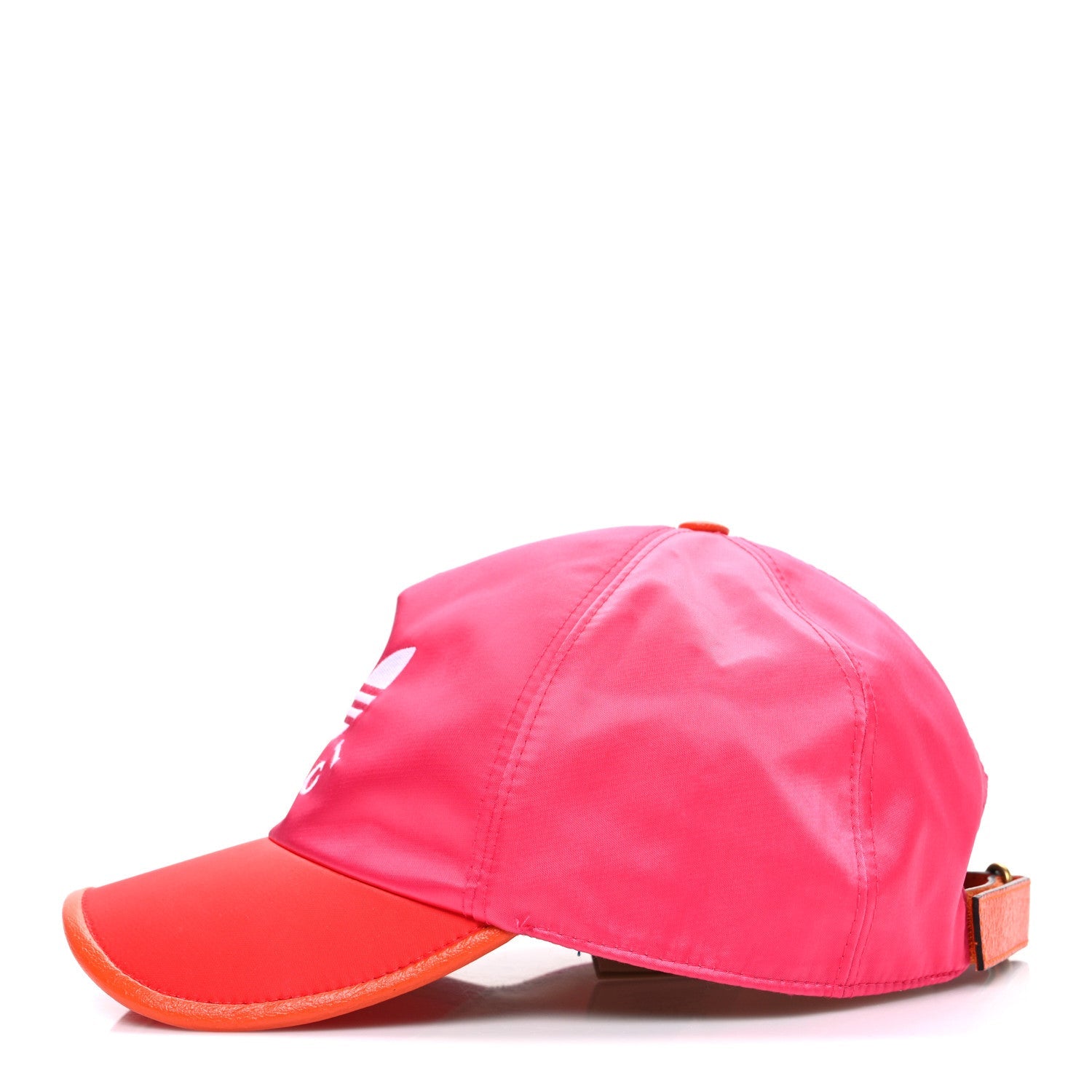 X ADIDAS Satin Trefoil Logo MC Rolly Baseball Hat Fuxia Red