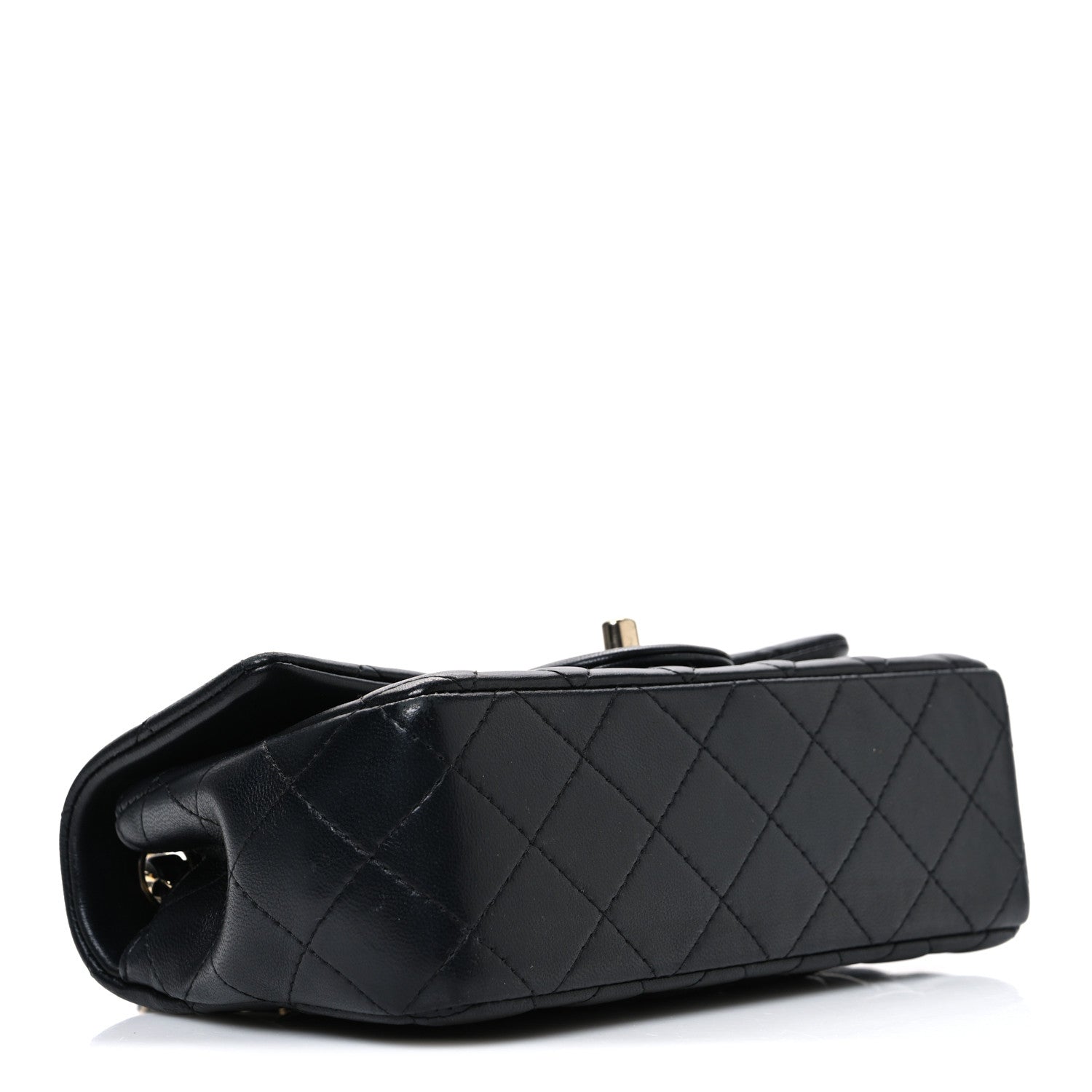 Lambskin Quilted Mini Rectangular Flap Black