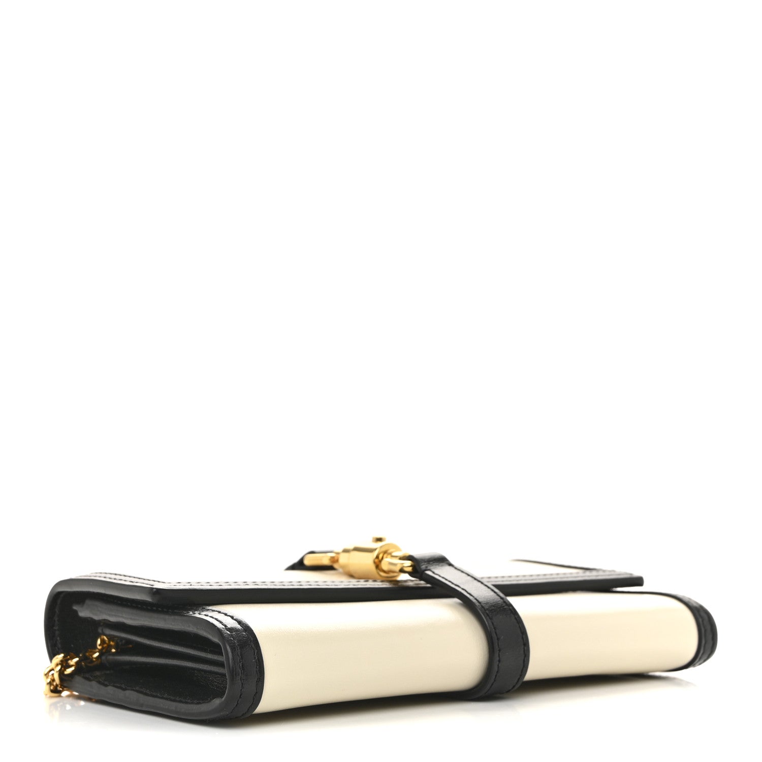 Calfskin Bi-Color Jackie 1961 Chain Wallet Mystic White Black