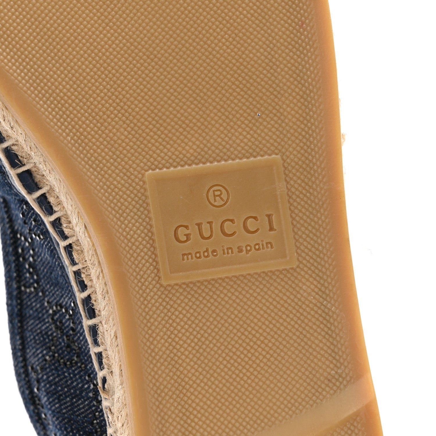 Denim Crystal GG Monogram Espadrilles 39 Blue