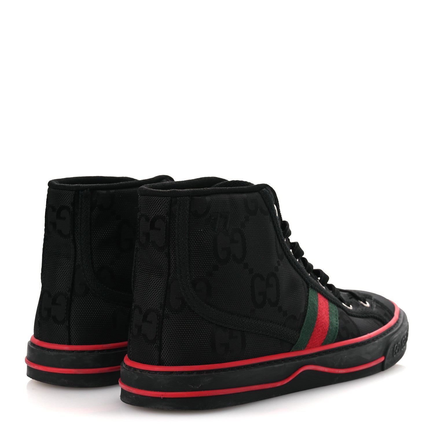 Econyl Nylon Web Monogram Off The Grid Womens 1977 Tennis High Top Sneakers 39 Black