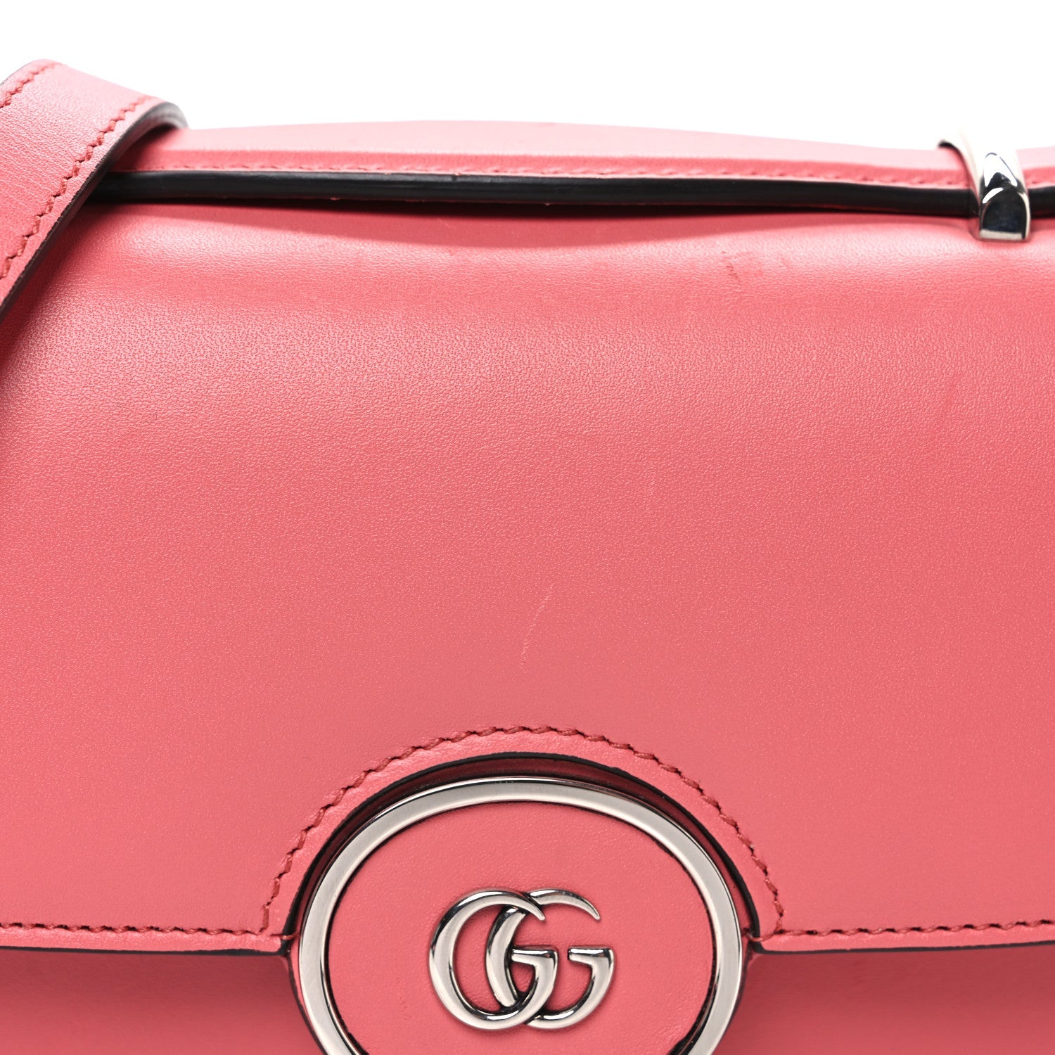 Senna Calfskin Petite GG Top Handle Shoulder Bag Pink
