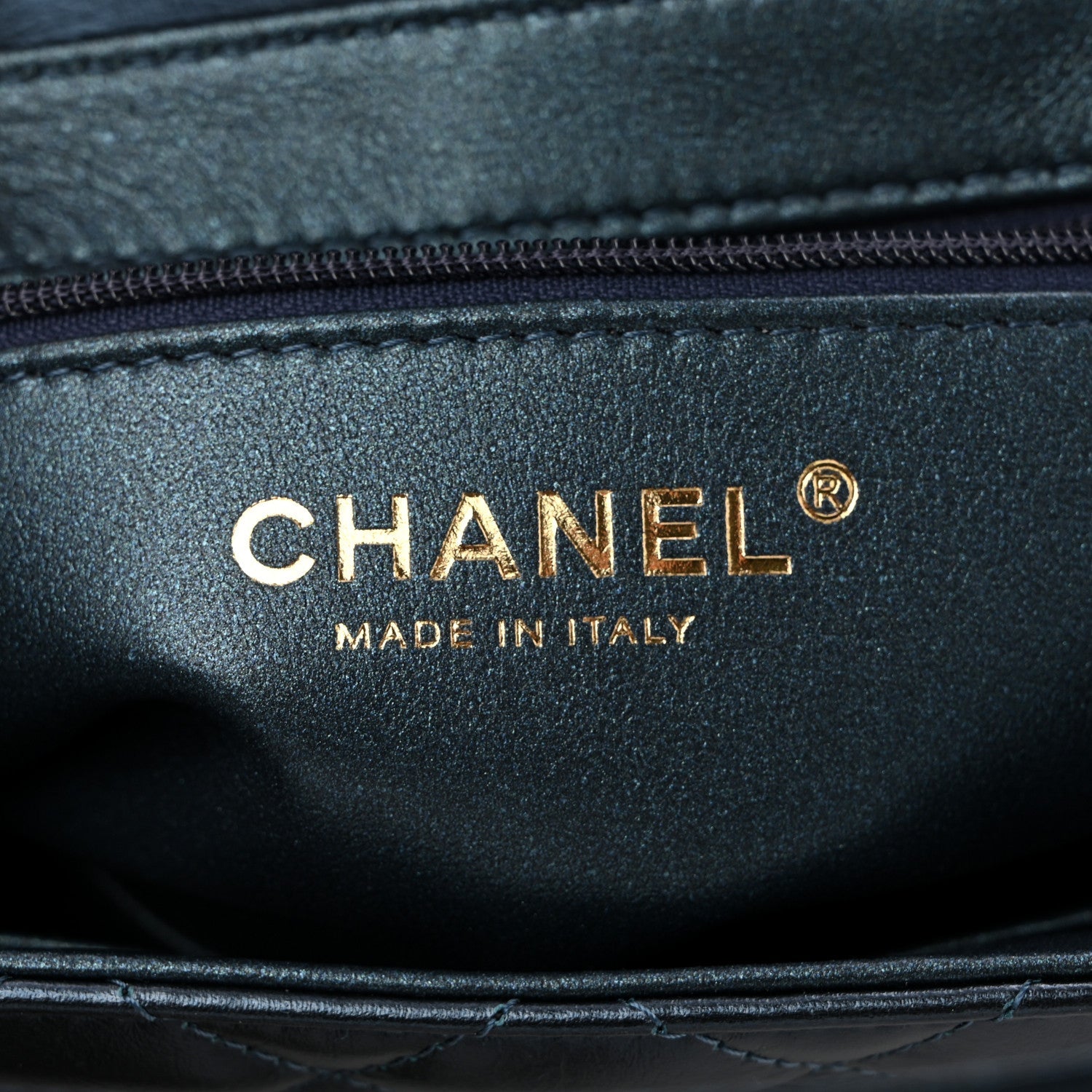 Metallic Aged Calfskin Quilted Nano Kelly Shopper Navy