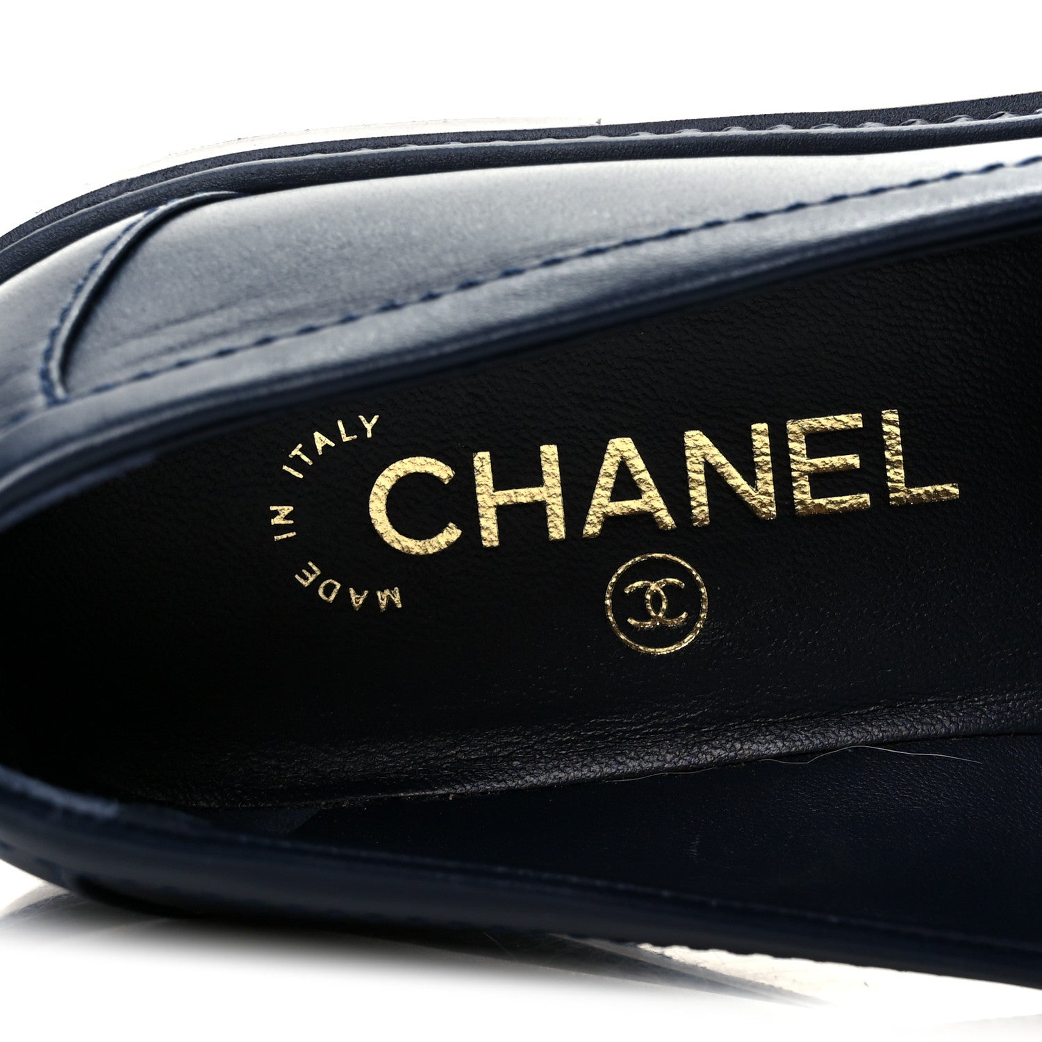 Lambskin Quilted CC Turnlock Loafers 39.5 Navy
