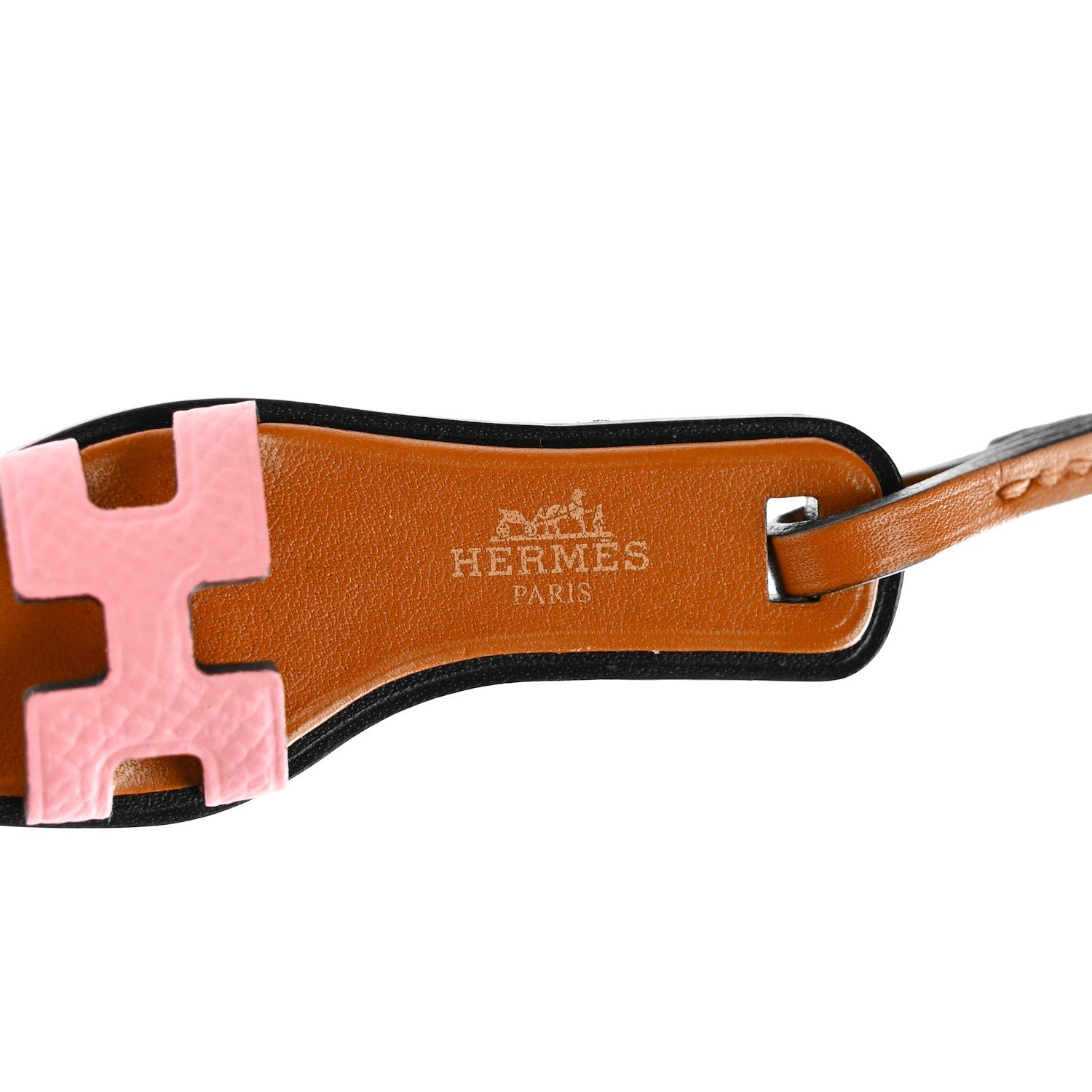 Epsom Butler Calfskin Hunter Oran Nano Bag Charm Rose Confetti Sable