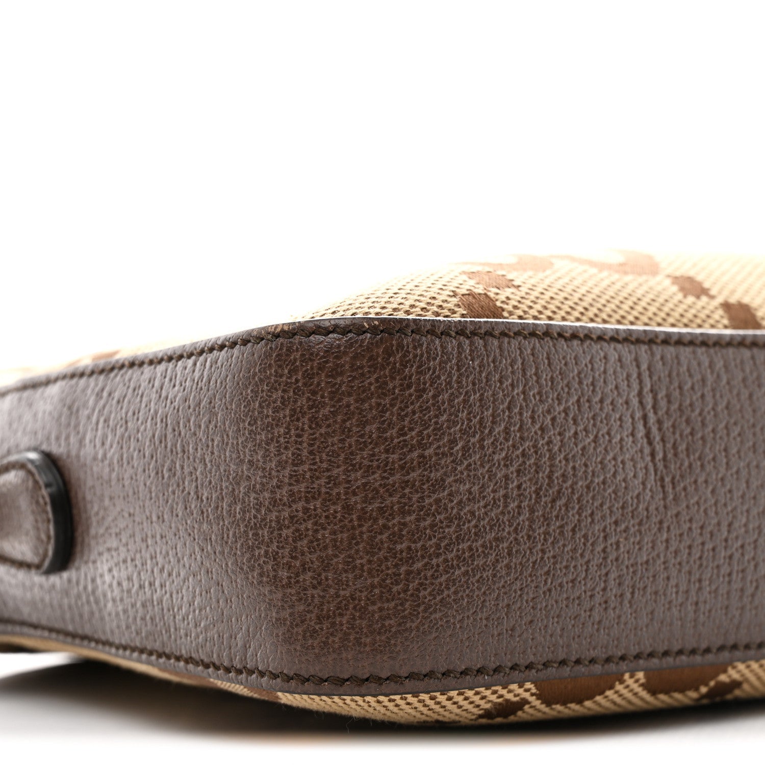 Monogram Jumbo GG Textured Dollar Calfskin Web Messenger Shoulder Bag Camel Ebony New Acero