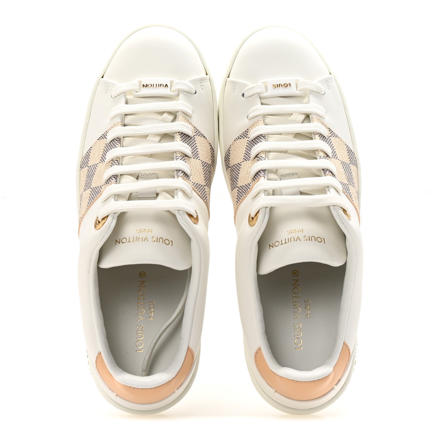 Damier Azur Front Row Sneaker 36 White