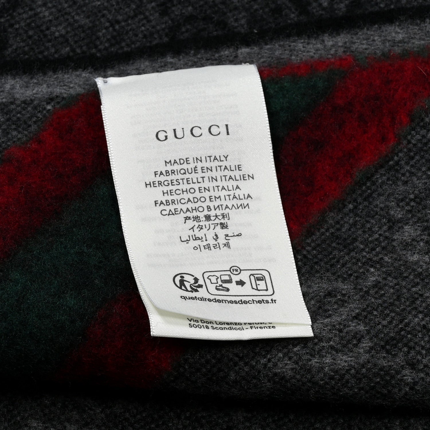 Wool Angora Monogram Web New Nikky Scarf Lead Dark Green