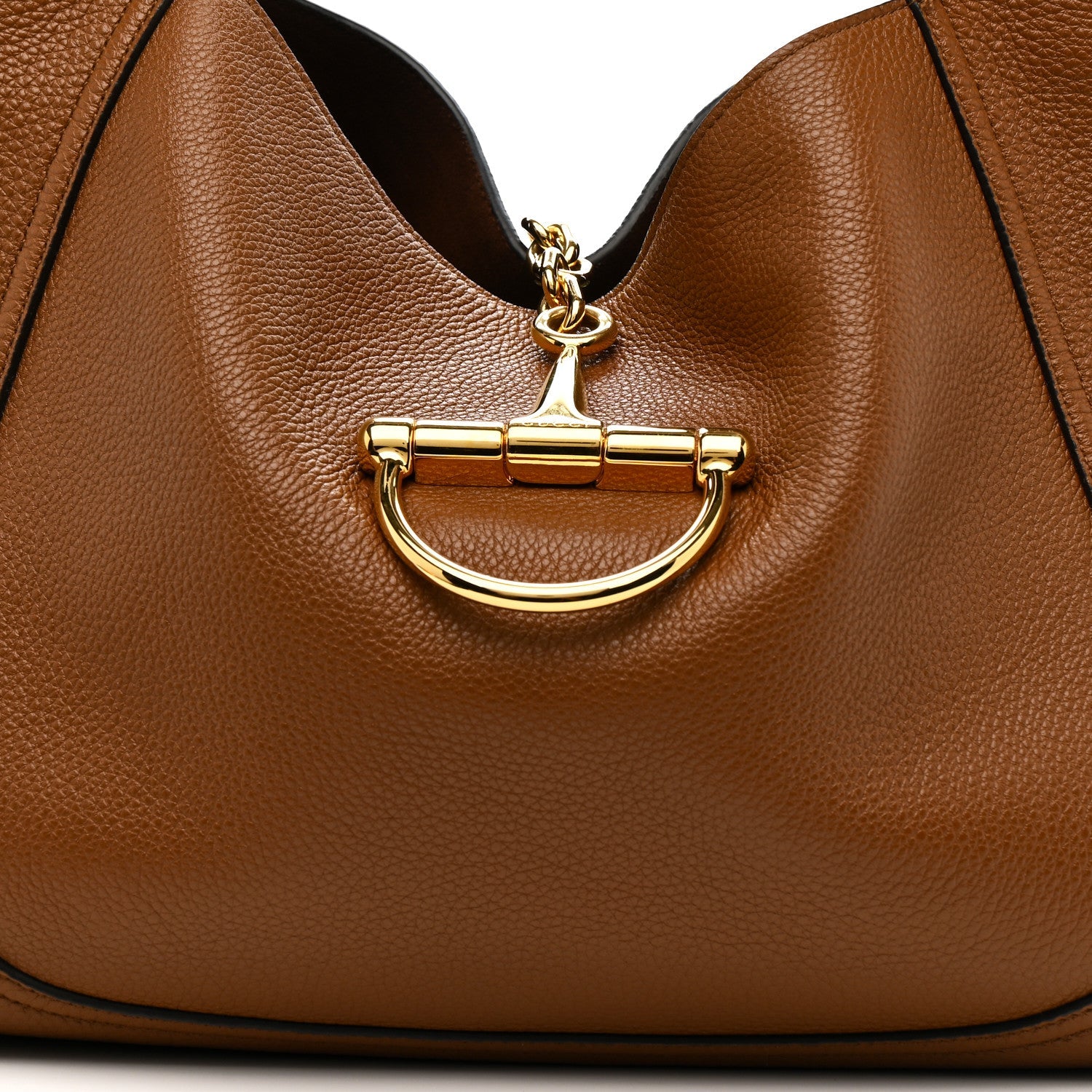 Grained Calfskin Softbit Maxi Shoulder Bag Brown