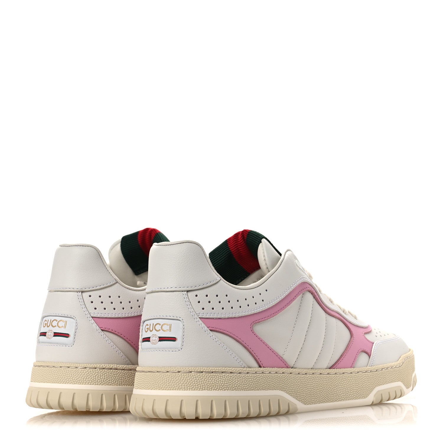 Calfskin Womens Re-Web Sneakers 40 White Pink