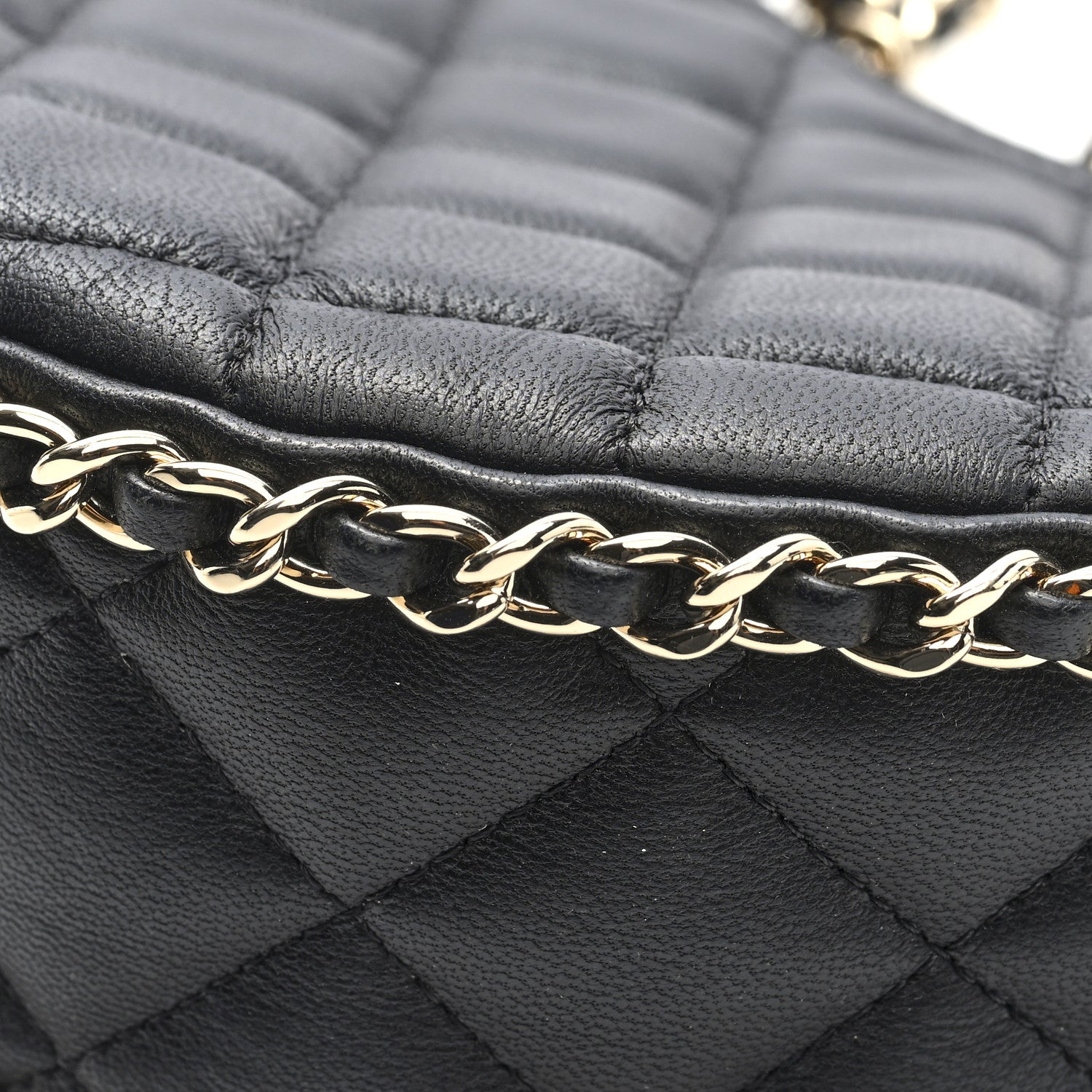 Lambskin Quilted Small Hobo Bag Black