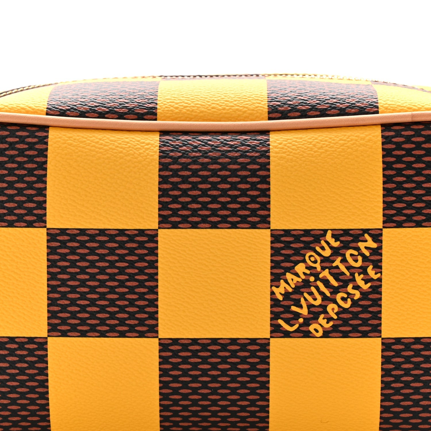 Damier Pop Dopp Kit Toilet Pouch Jaune Mat