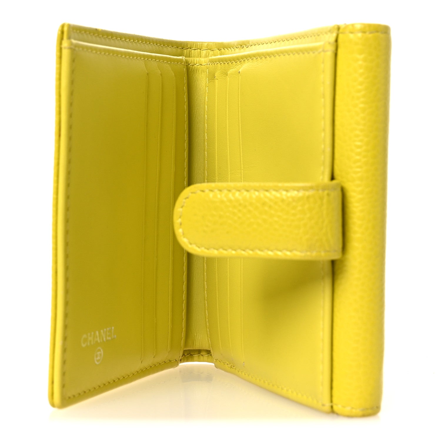 Caviar Timeless CC Compact French Wallet Yellow