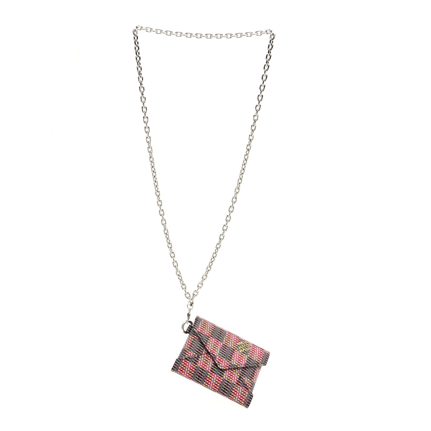 Damier LV Pop Kirigami Necklace Rose