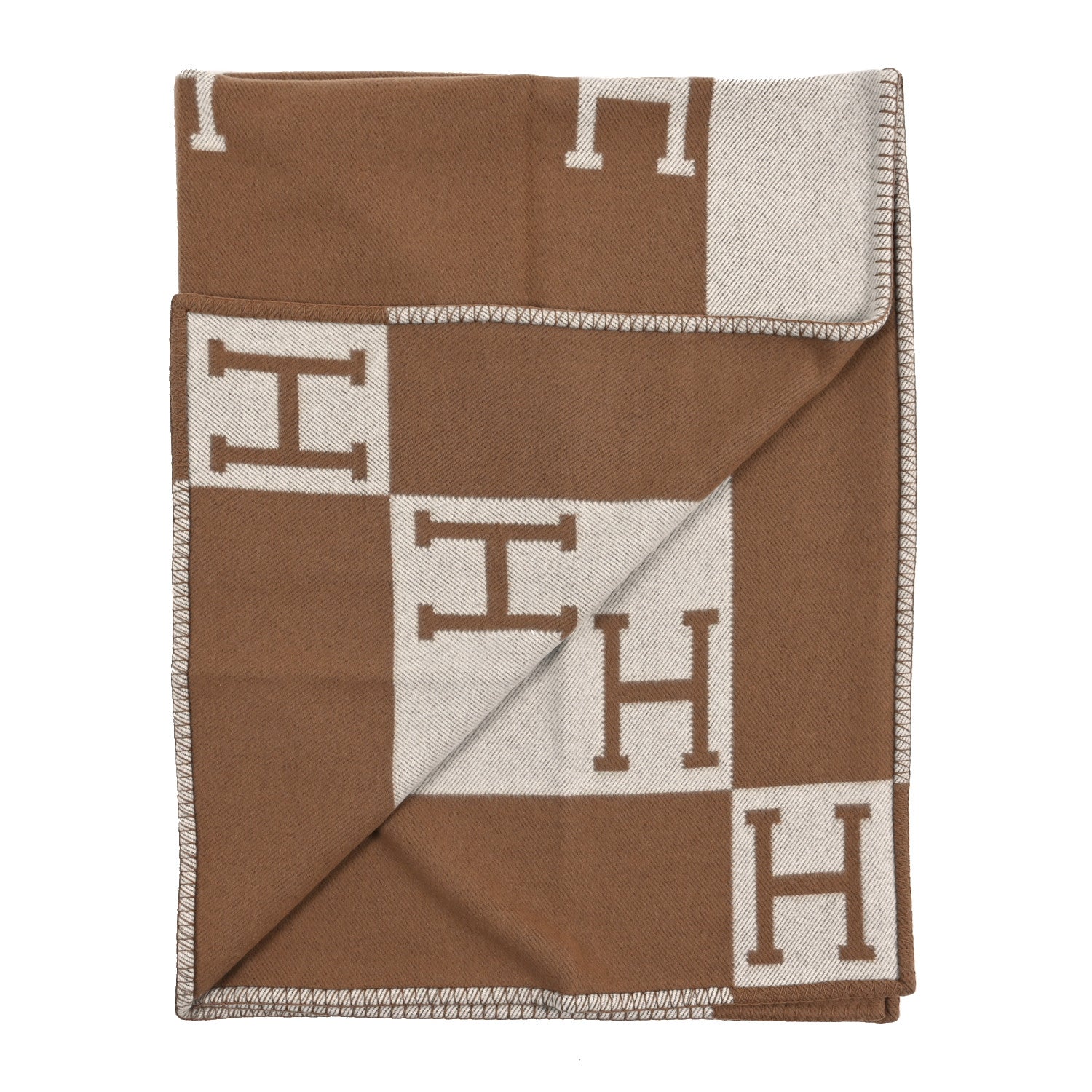 Wool Cashmere Avalon Blanket Ecru Camel