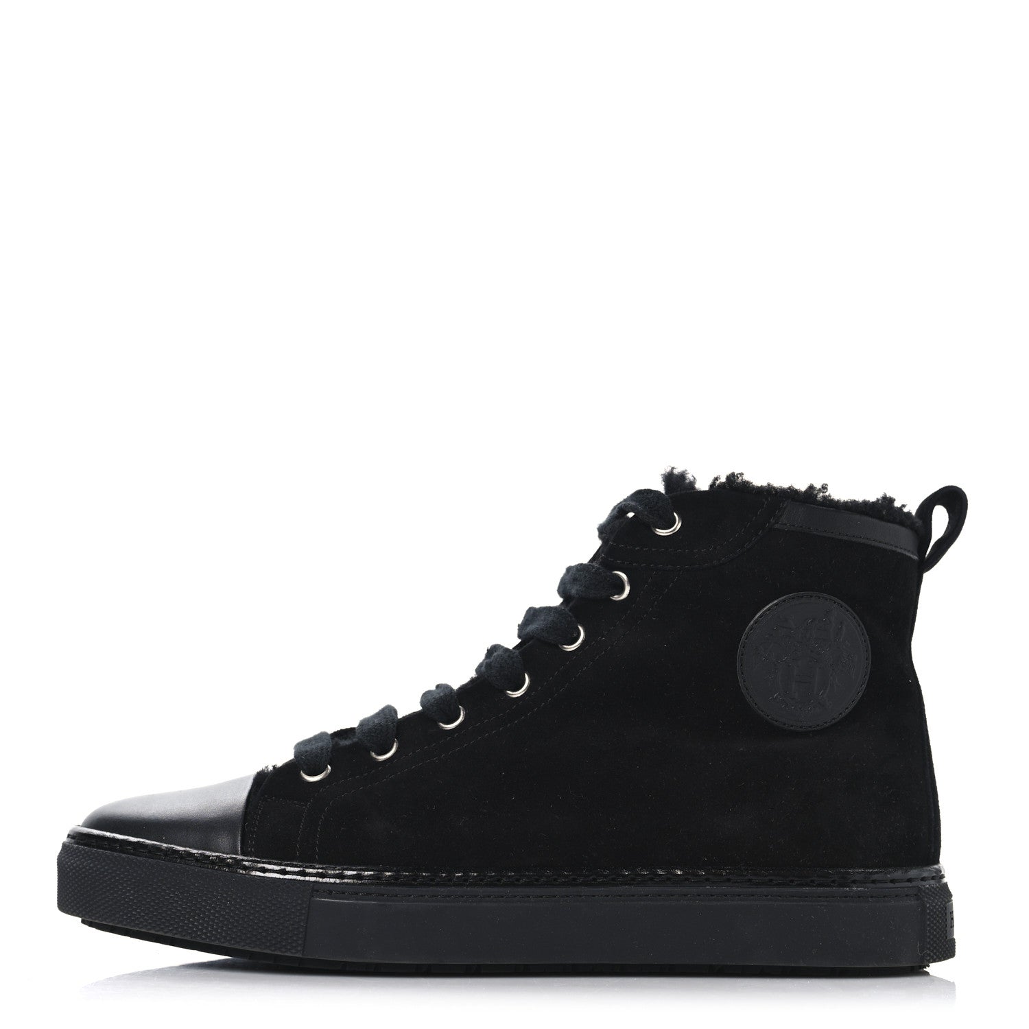 Suede Shearling Womens Jimmy High Top Sneakers 38 Black