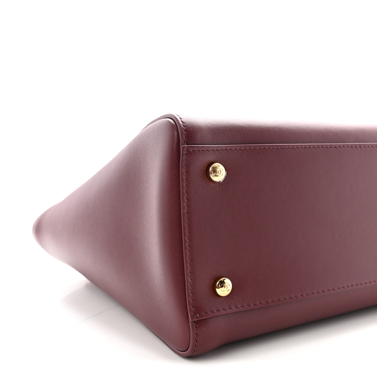 Calfskin Archetype Small Shopping Tote Dark Burgundy