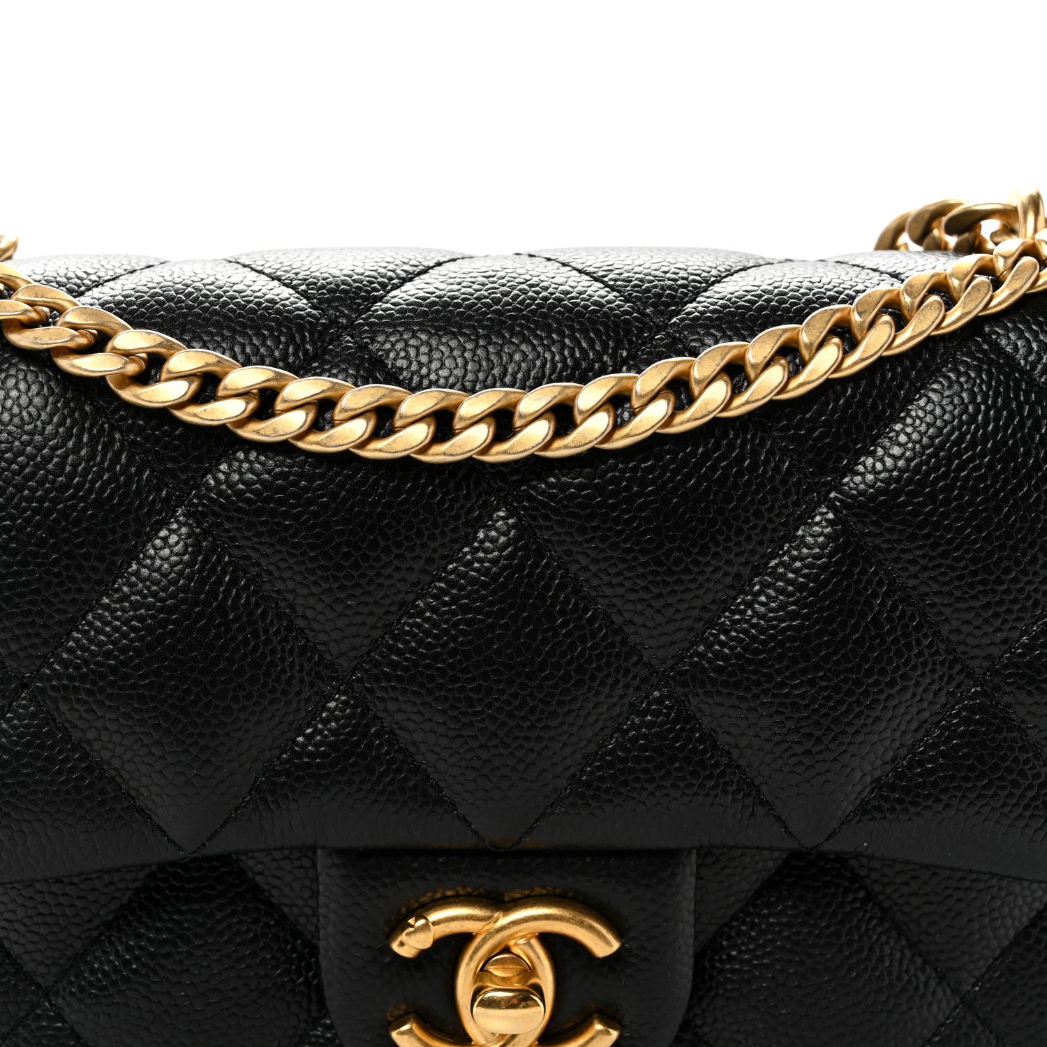 Caviar Quilted Mini Sweetheart Rectangular Flap Black