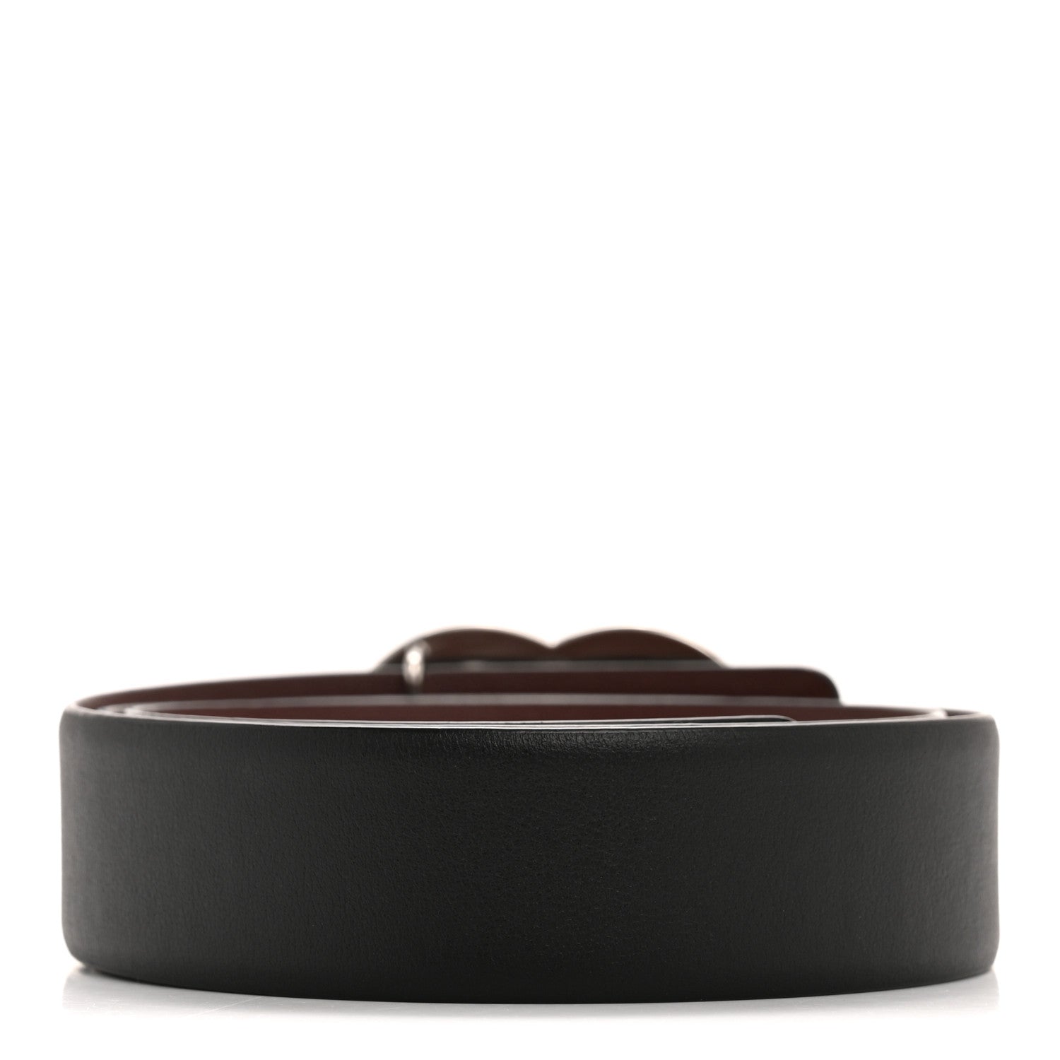 Calfskin CC Reversible Belt 75 30 Black Burgundy