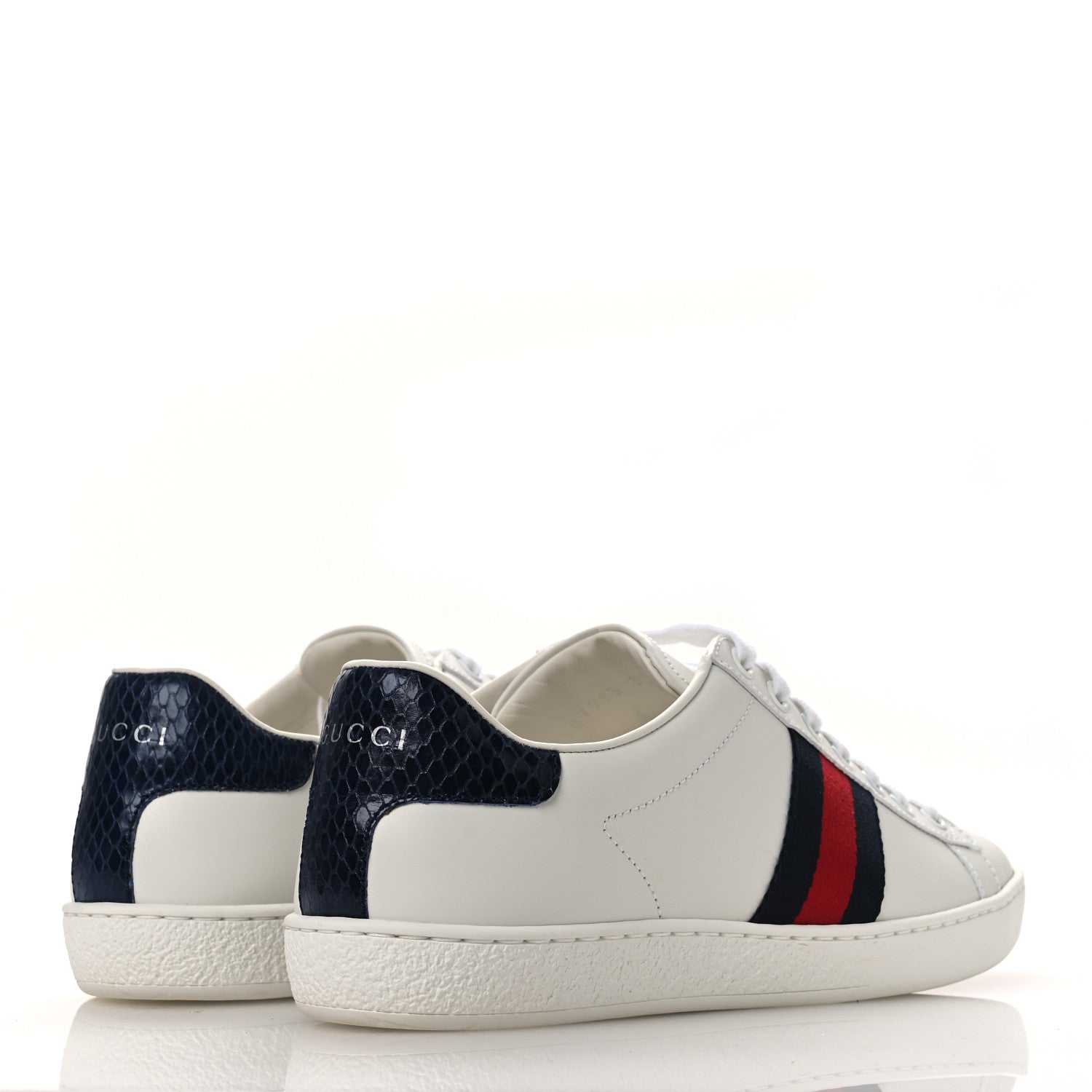 Calfskin Ayers Web Womens Ace Sneakers 37.5 White Blue