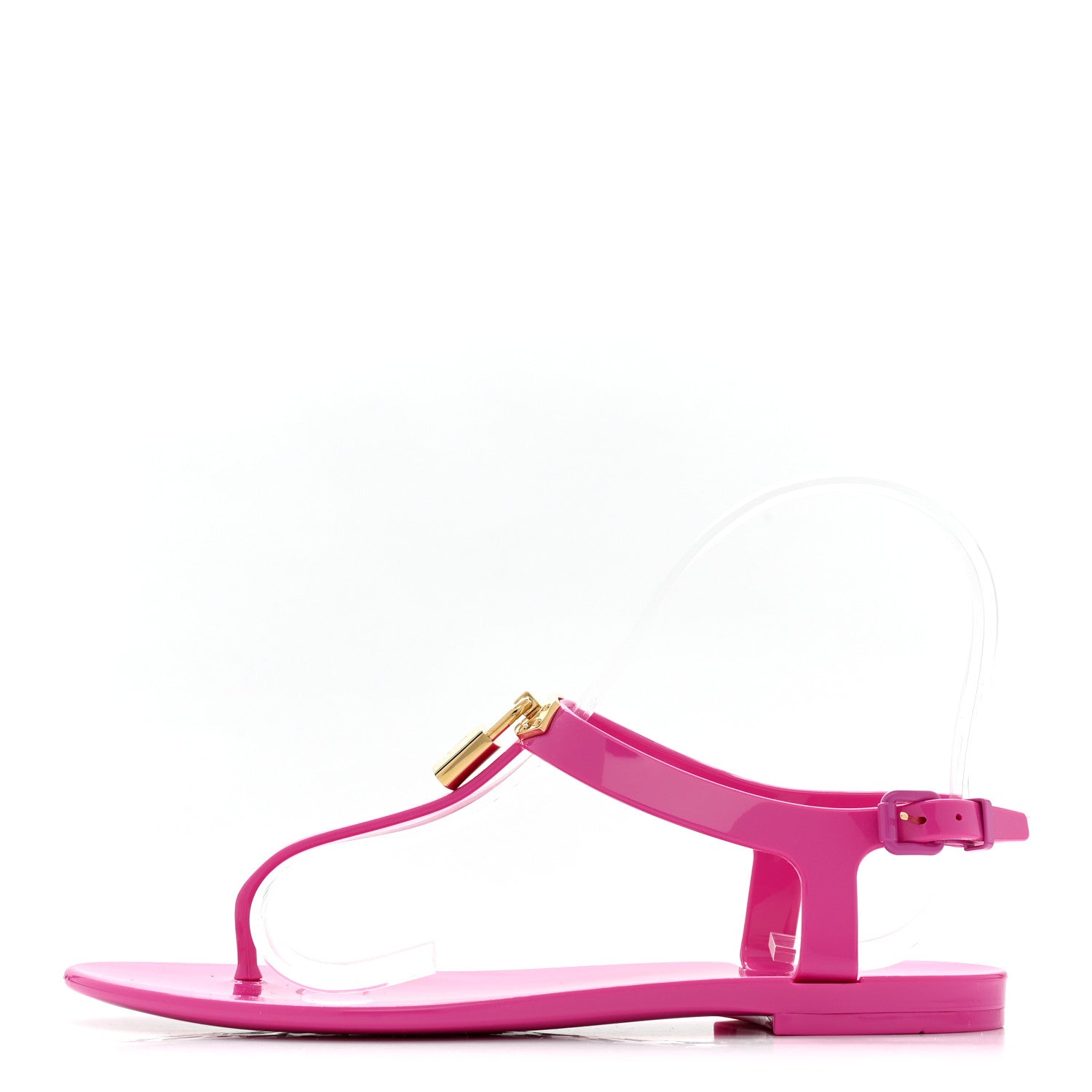 Rubber Bikini Thong Flat Sandals 36 Pink