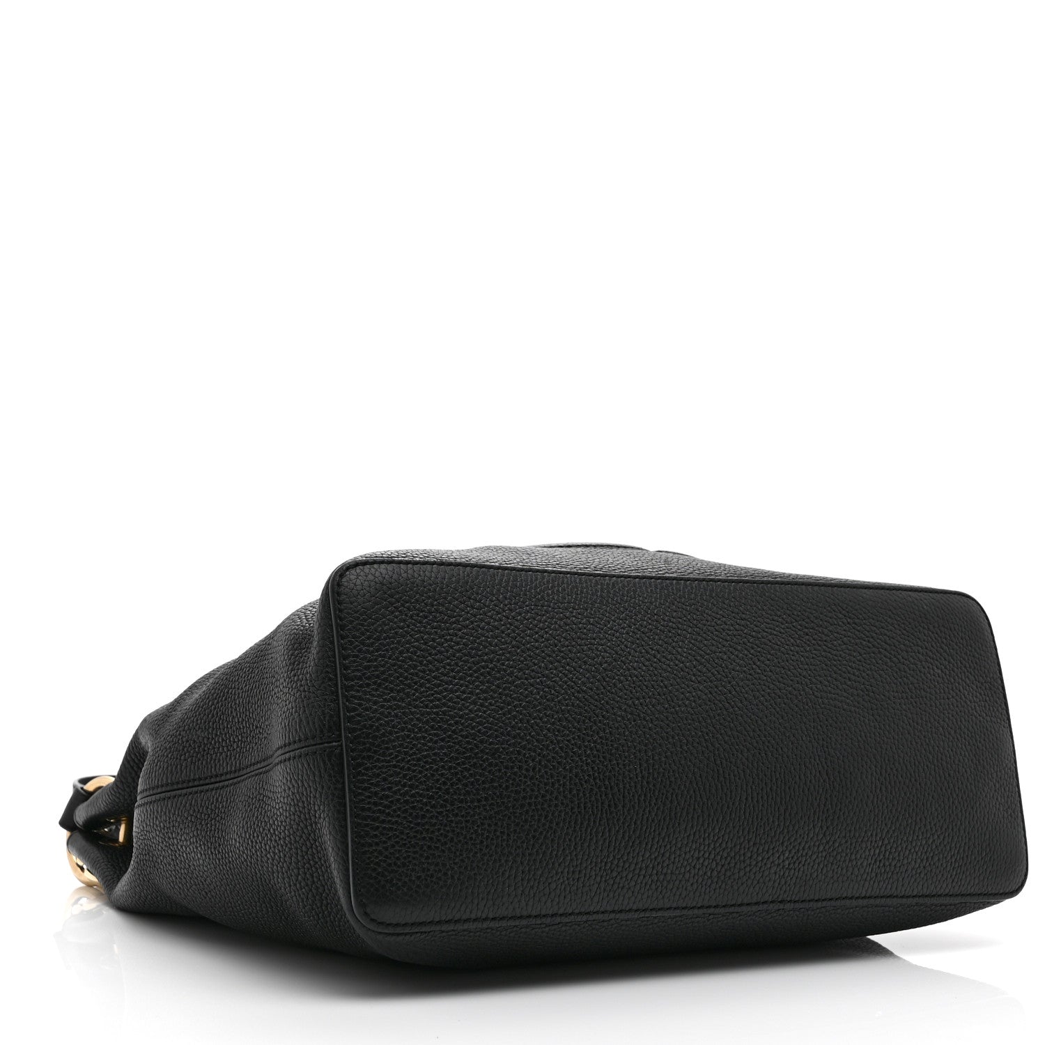 Pebbled Calfskin Large Soho Hobo Black