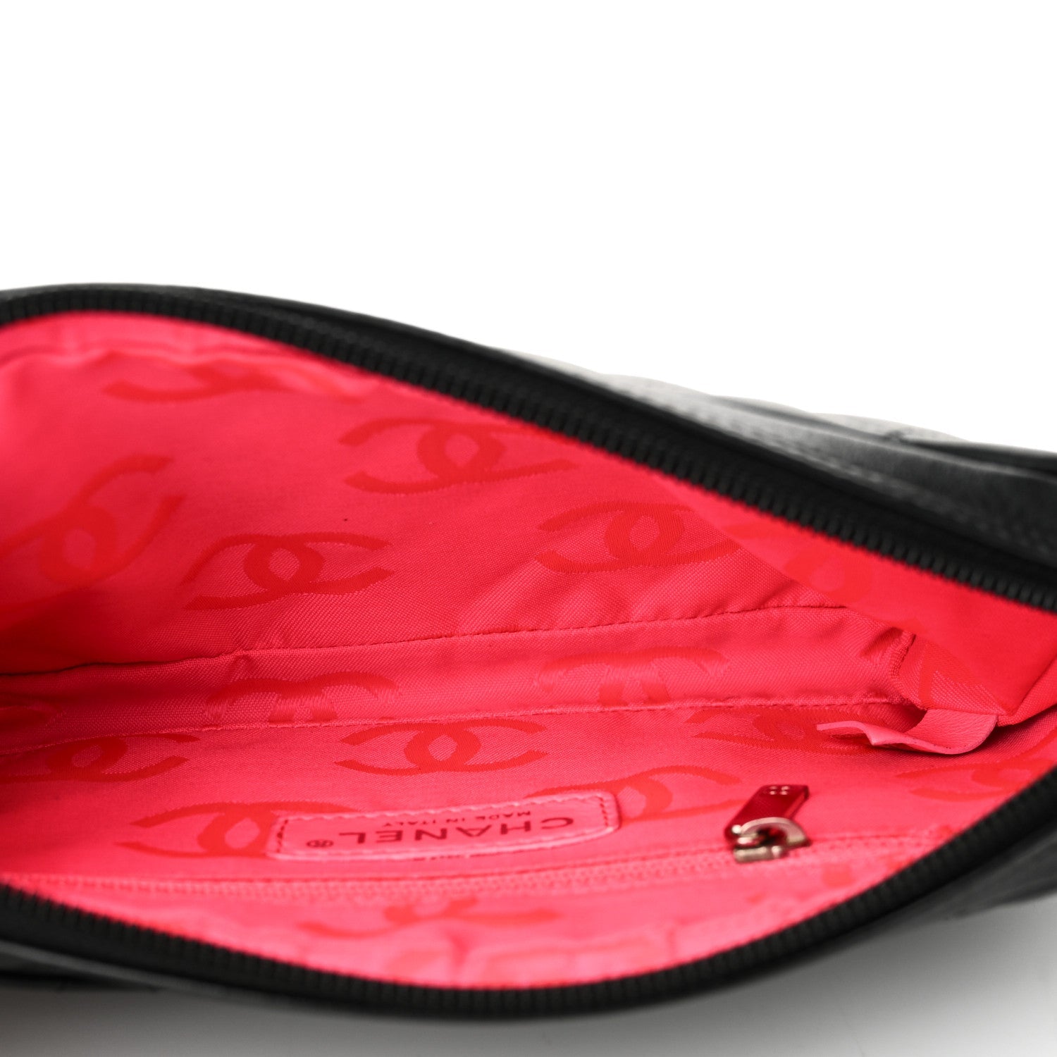 Calfskin Quilted Cambon Pochette Black