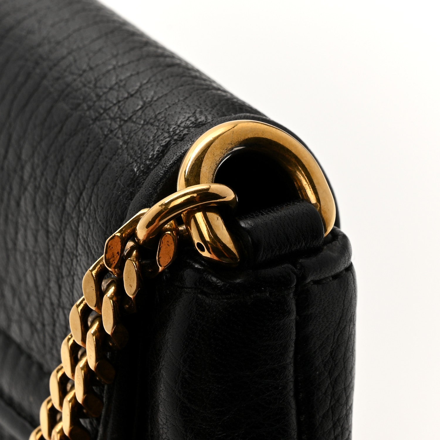 Pebbled Calfskin Small 1973 Chain Shoulder Bag Black