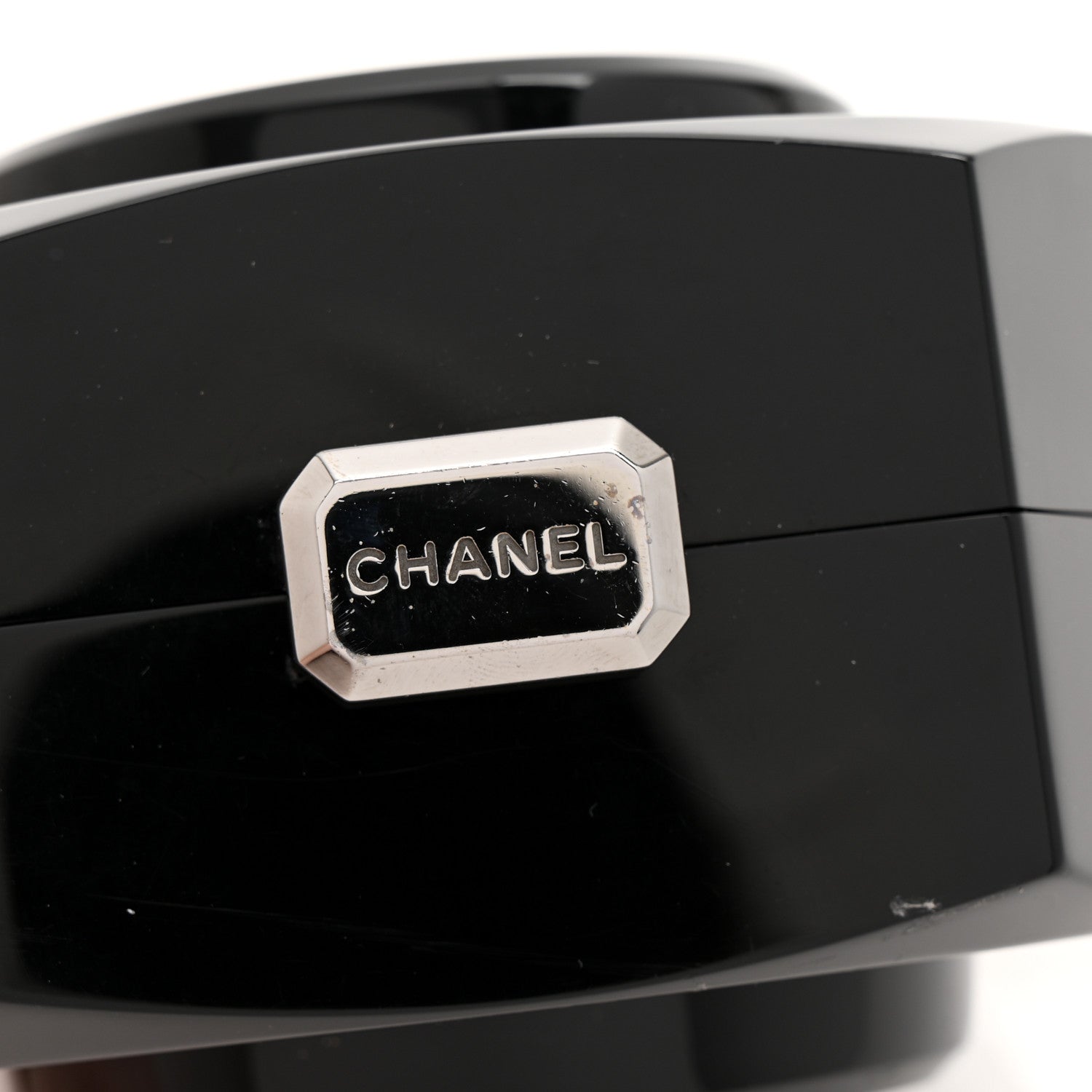 Plexiglass Octagon CC Minaudiere Clutch Black