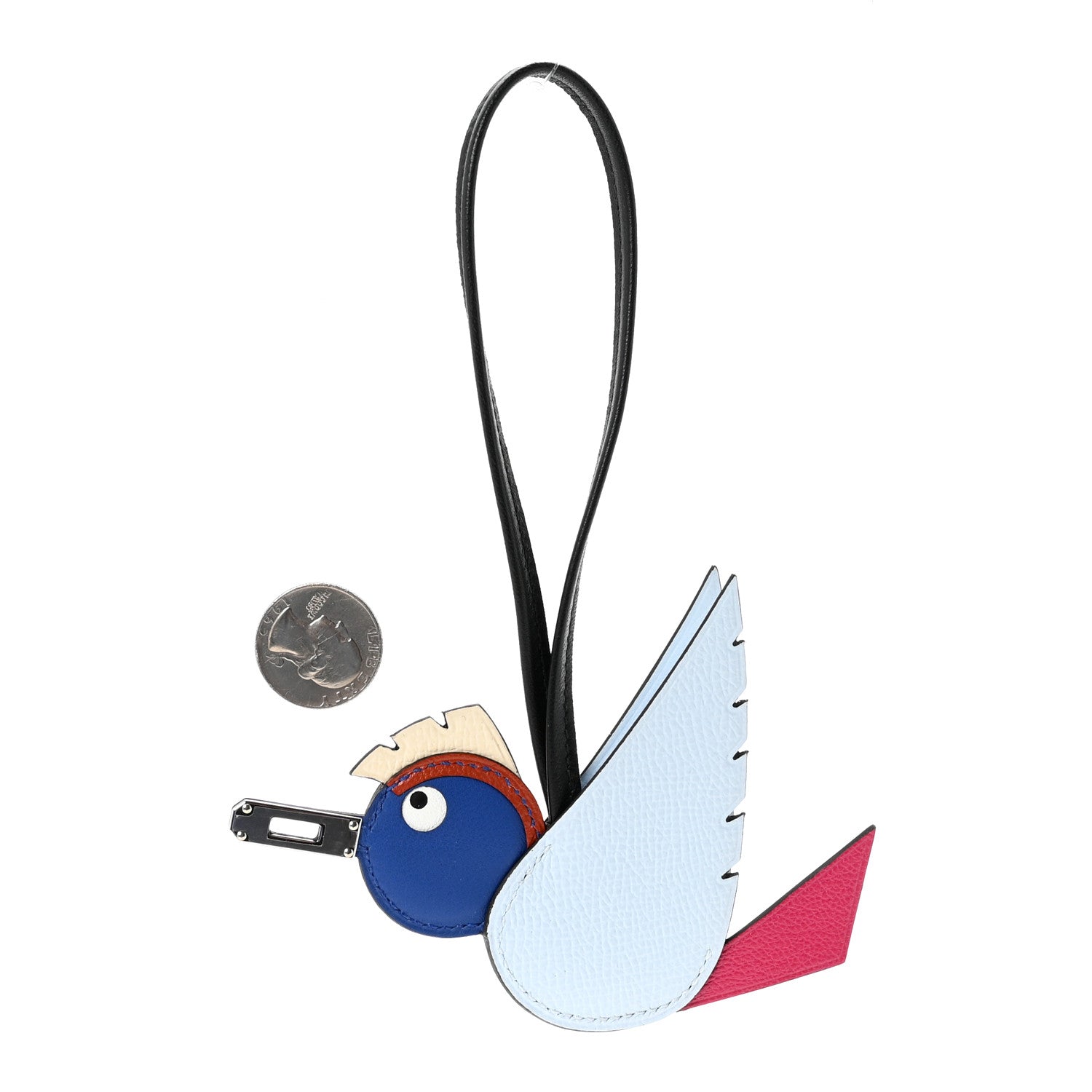 Epsom Swift Chevre Mysore Birdy Bag Charm Bleu Brume Rose Mexico Bleu Royal Cuivre Nata Black