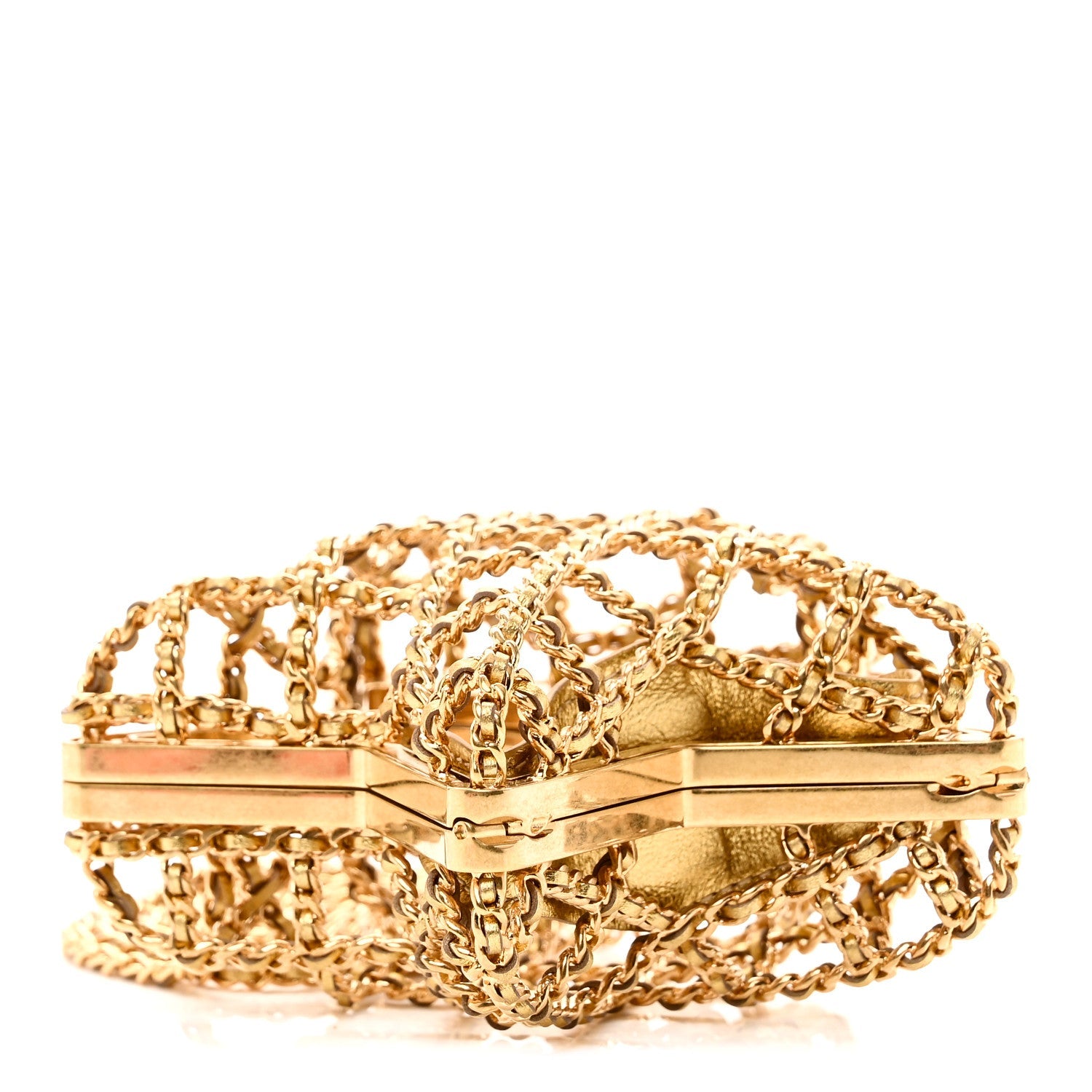 Metal CC Star Minaudiere Crossbody Gold