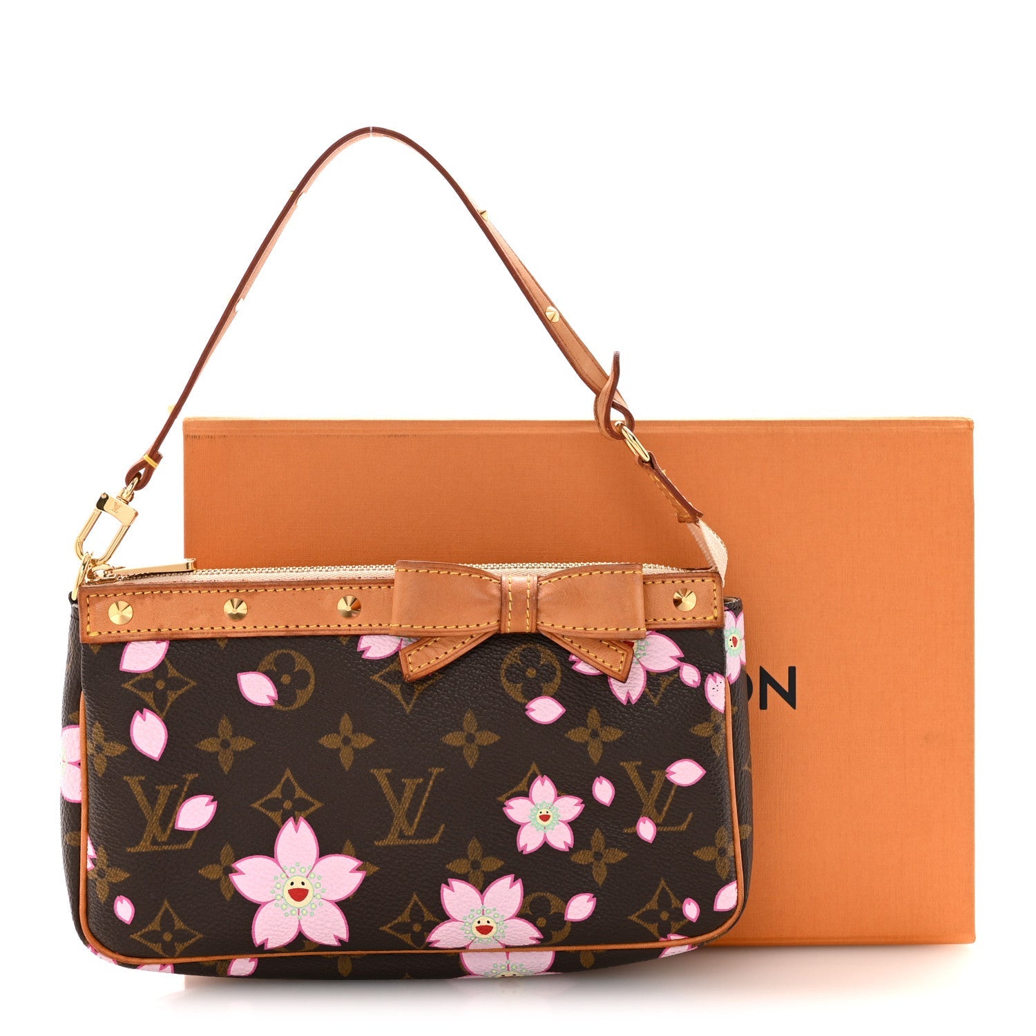 Monogram Cherry Blossom Pochette Accessories Brown