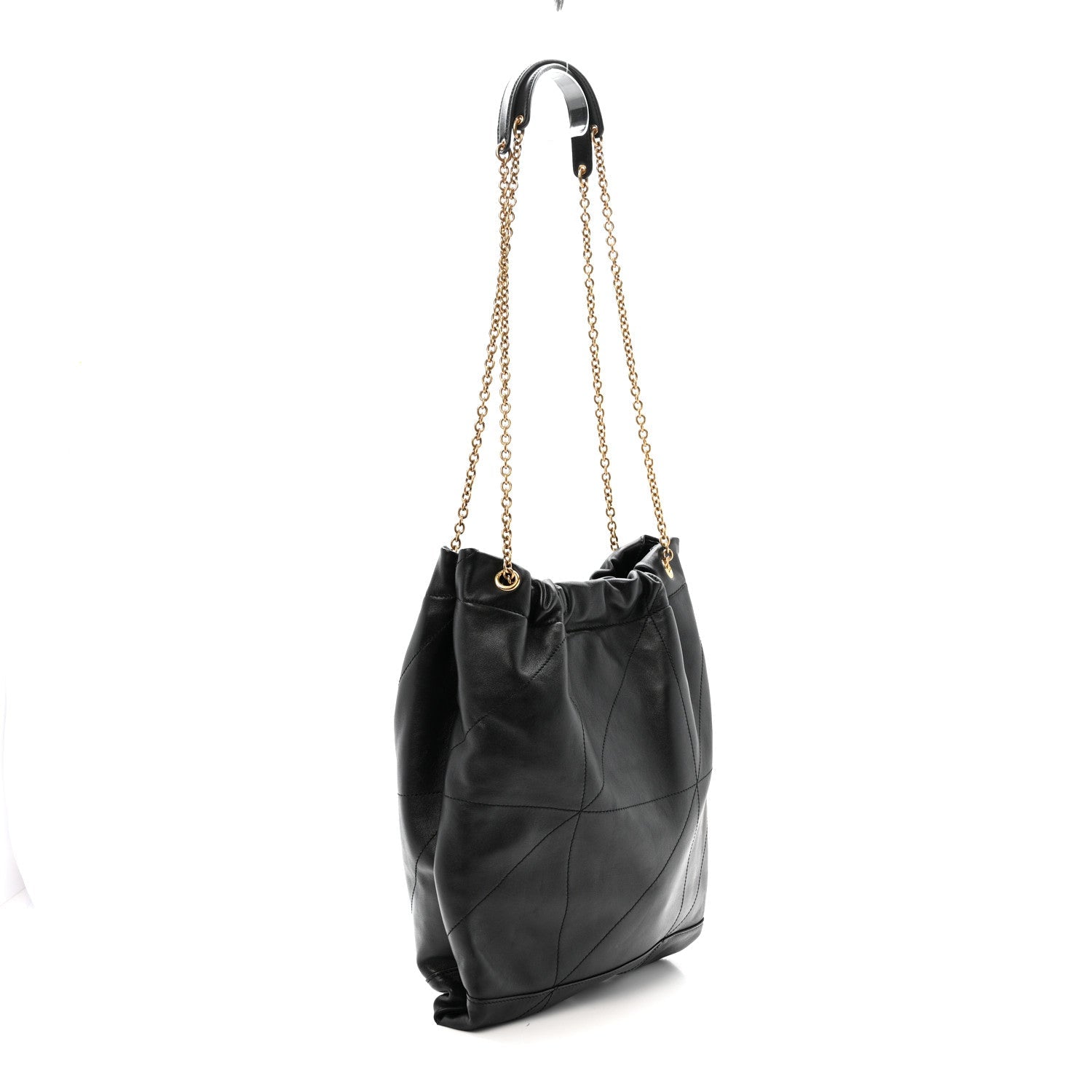 Lambskin Matelasse Monogram Large Jamie 4.3 Pochon Black