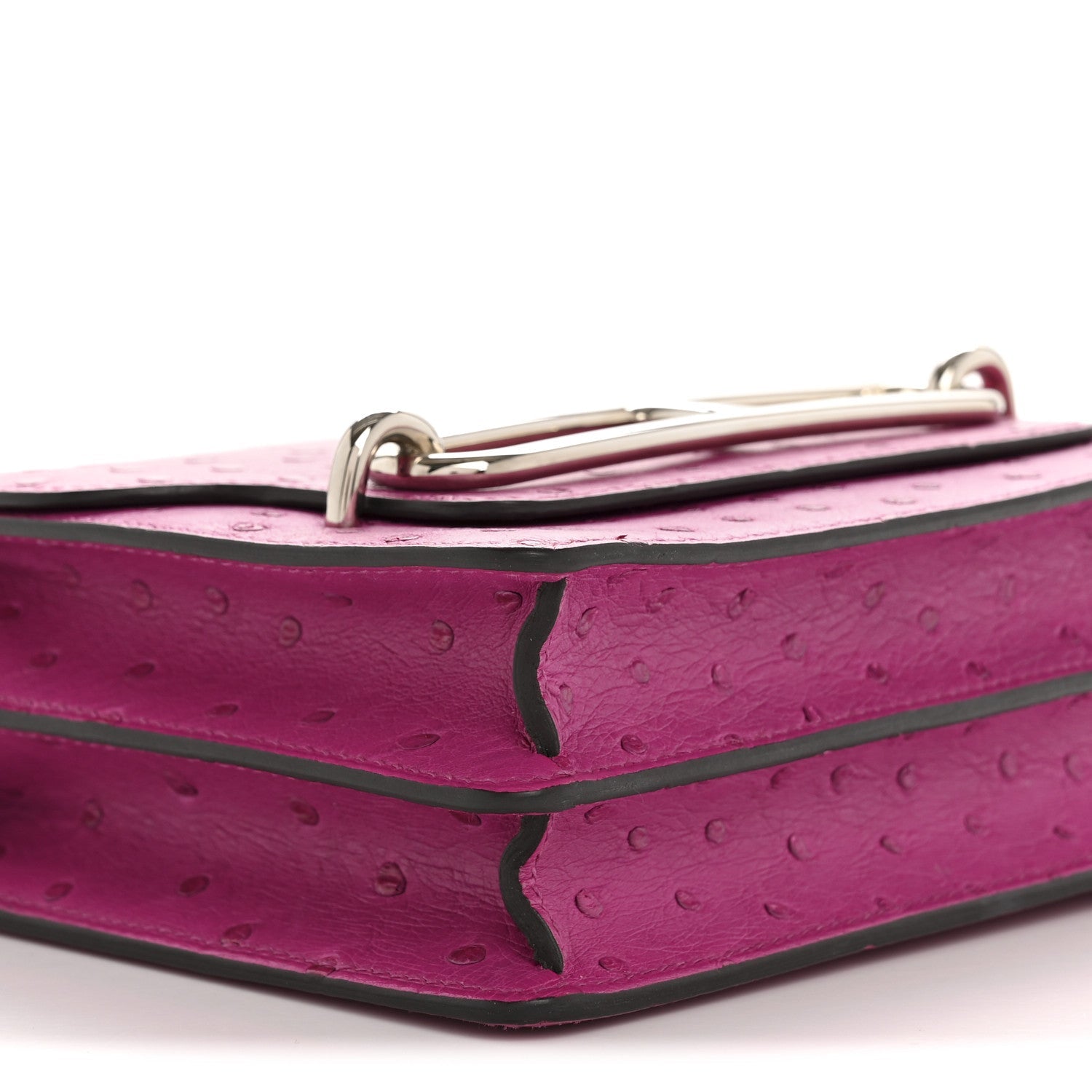 Ostrich Mini Sac Roulis Rose Pourpre