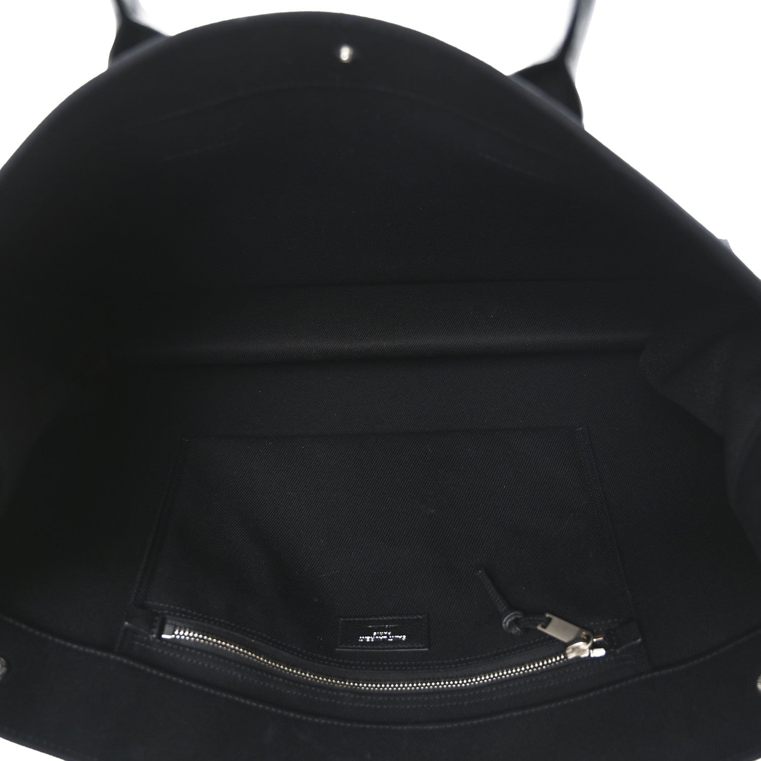 Linen Calfskin Rive Gauche Tote Black