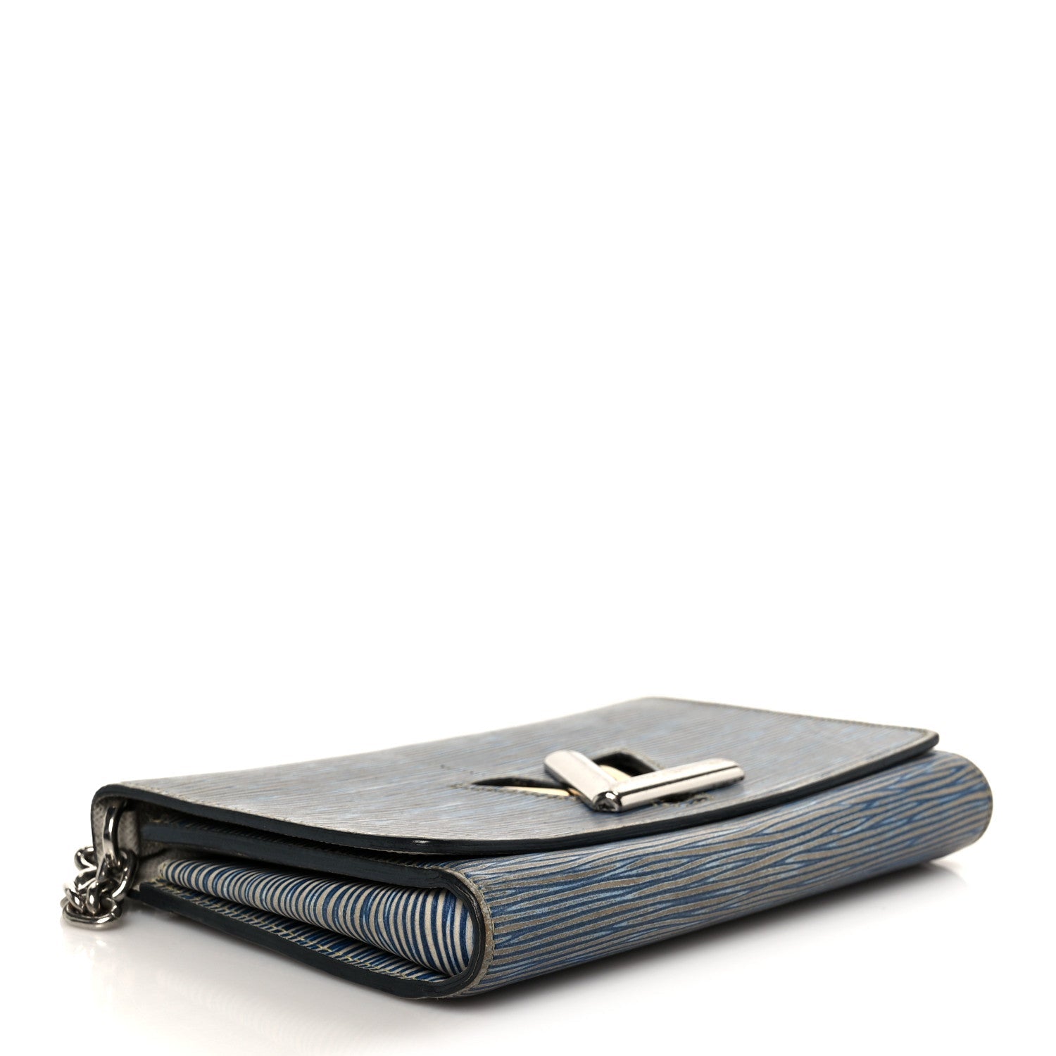Epi Twist Chain Wallet Denim Light