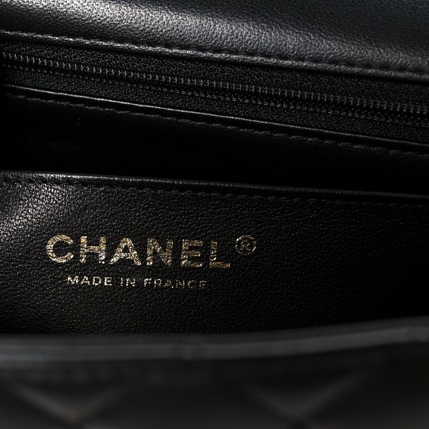 Lambskin Quilted Mini Top Handle Rectangular Flap Black