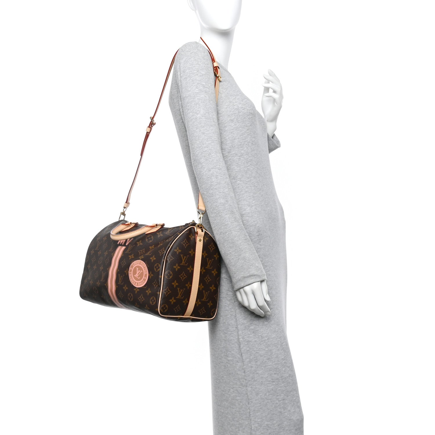 Mon Monogram Speedy Bandouliere 35 Light Pink Camel