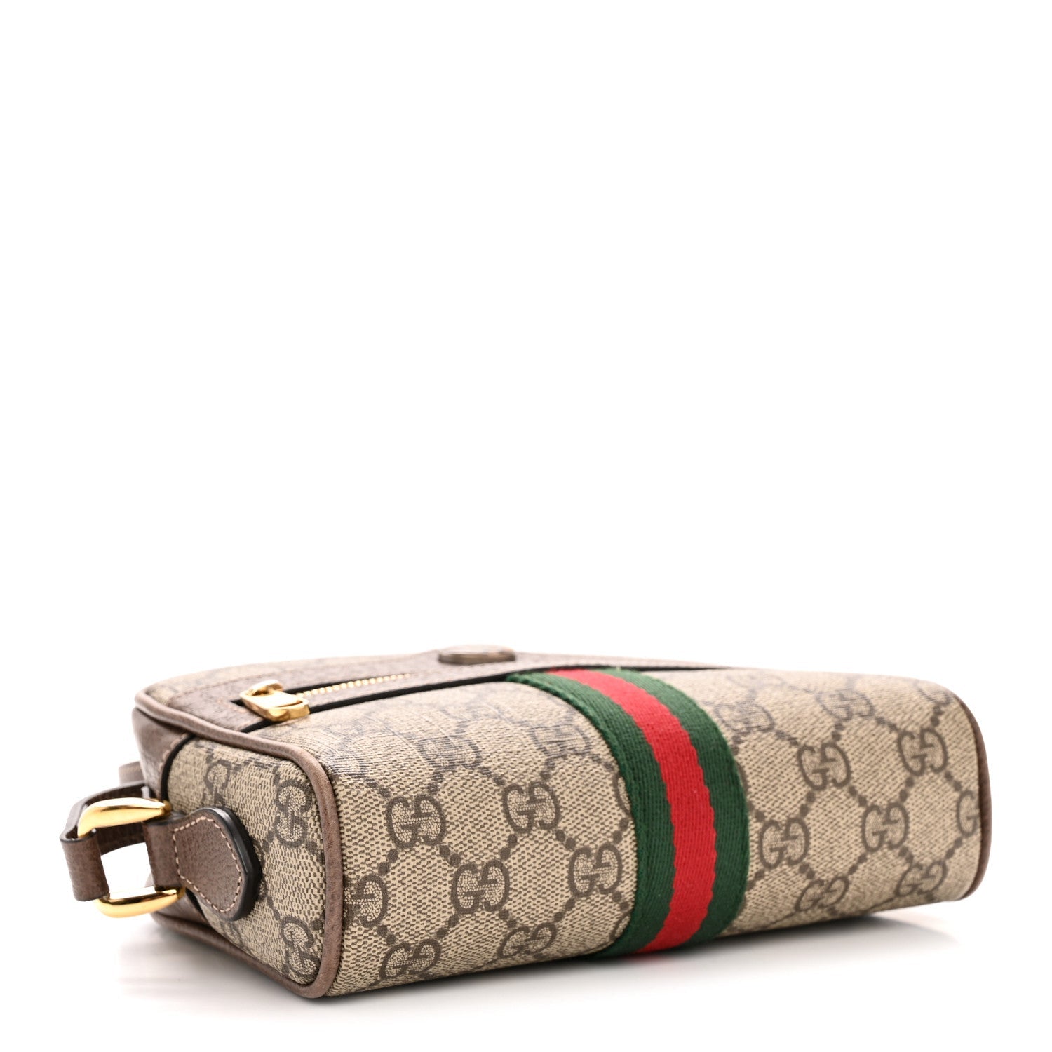 GG Supreme Monogram Web Mini Ophidia Shoulder Bag Brown