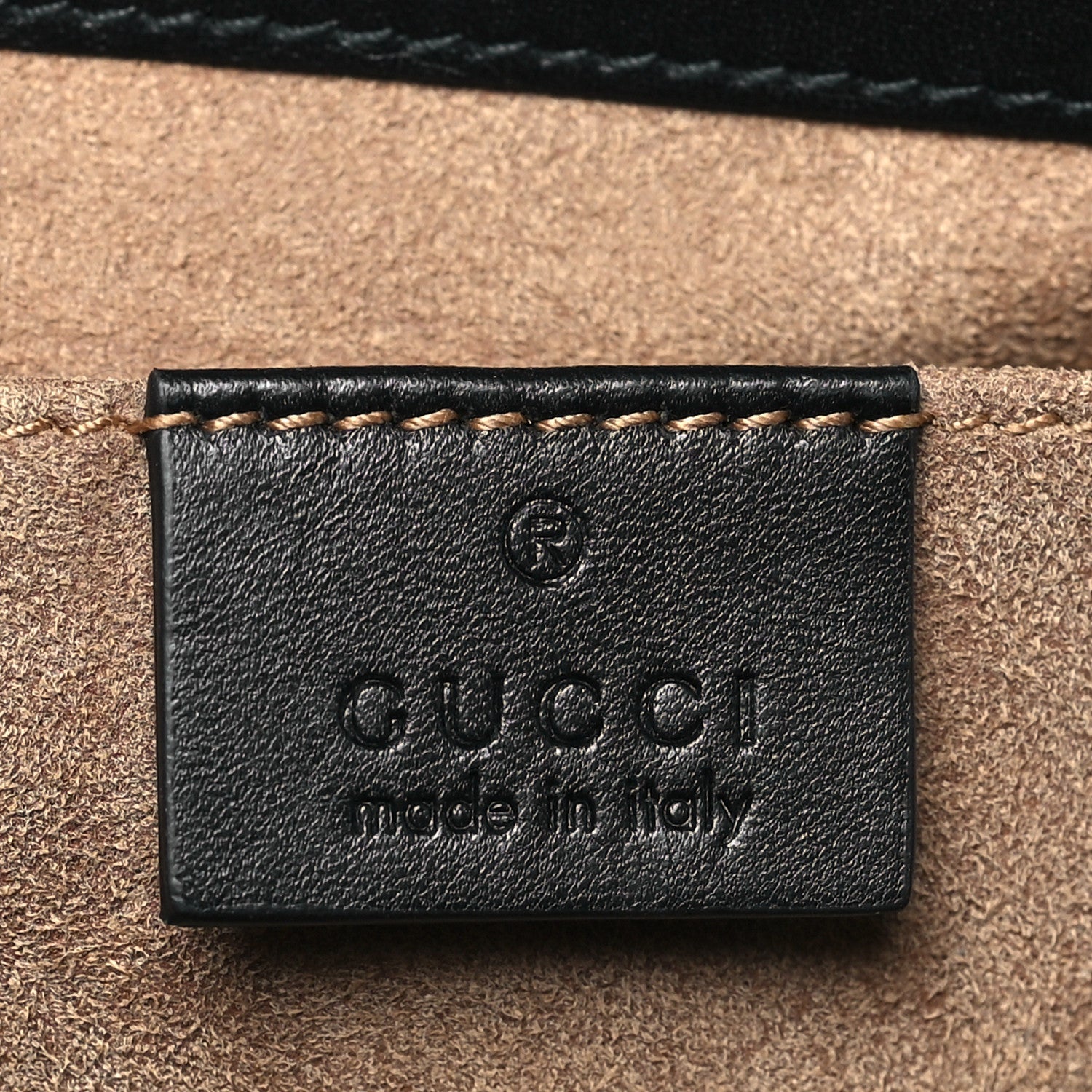 GG Supreme Monogram Calfskin Small Padlock Shoulder Bag Beige Black Cuir