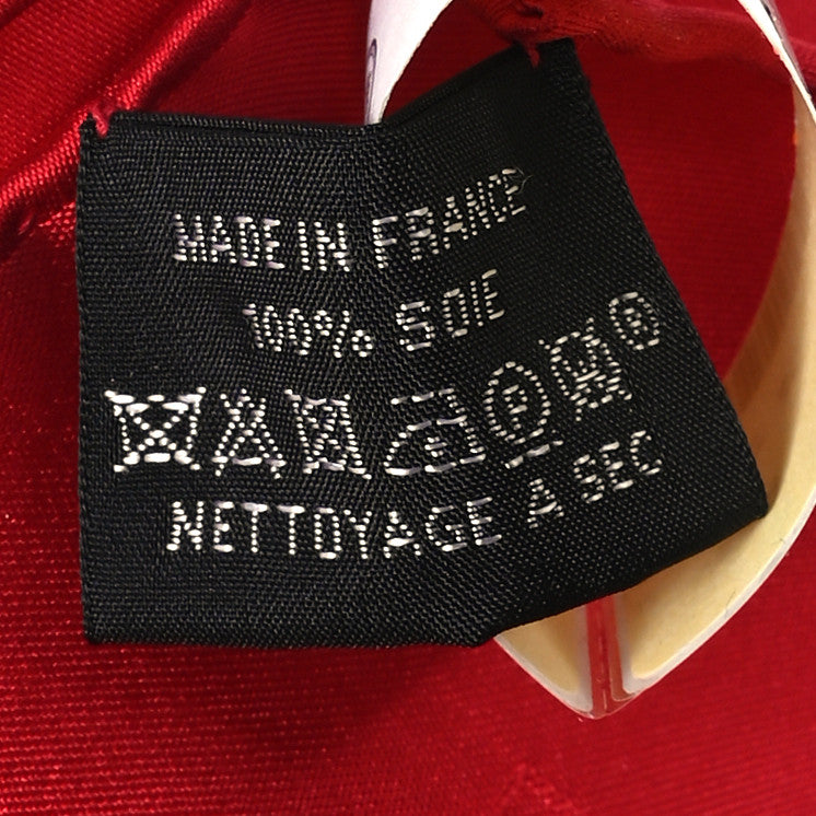 Silk Faconnee Grand H Pocket Square Scarf 45 Rouge