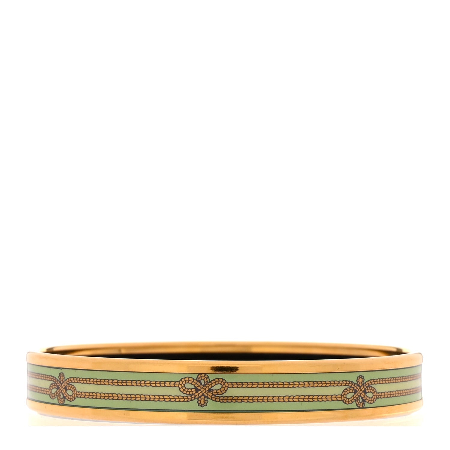 Enamel Printed Rope Narrow Bracelet 65 Green